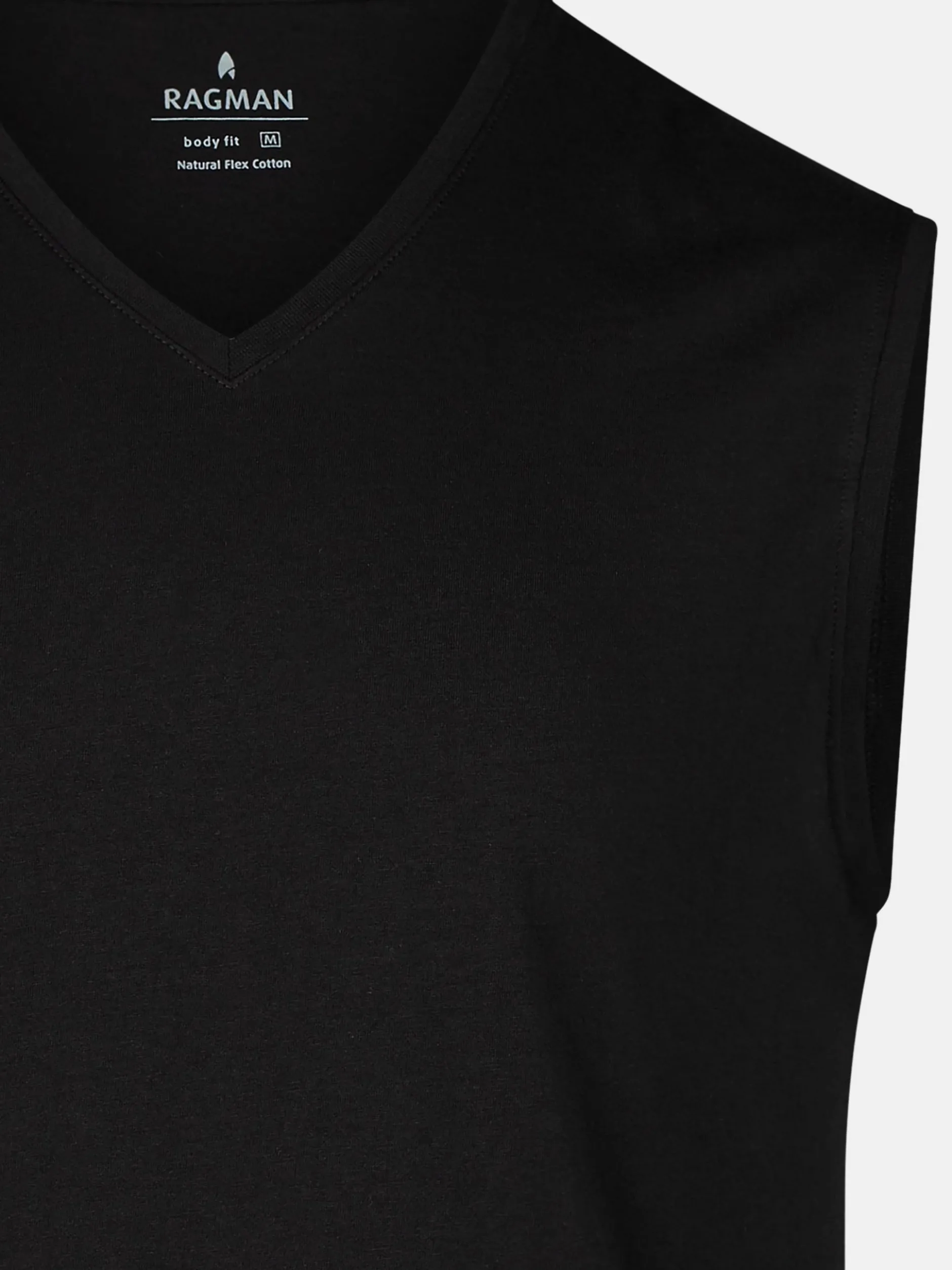 Ragman Herren Unterhemden im 4er-Pack in schwarz