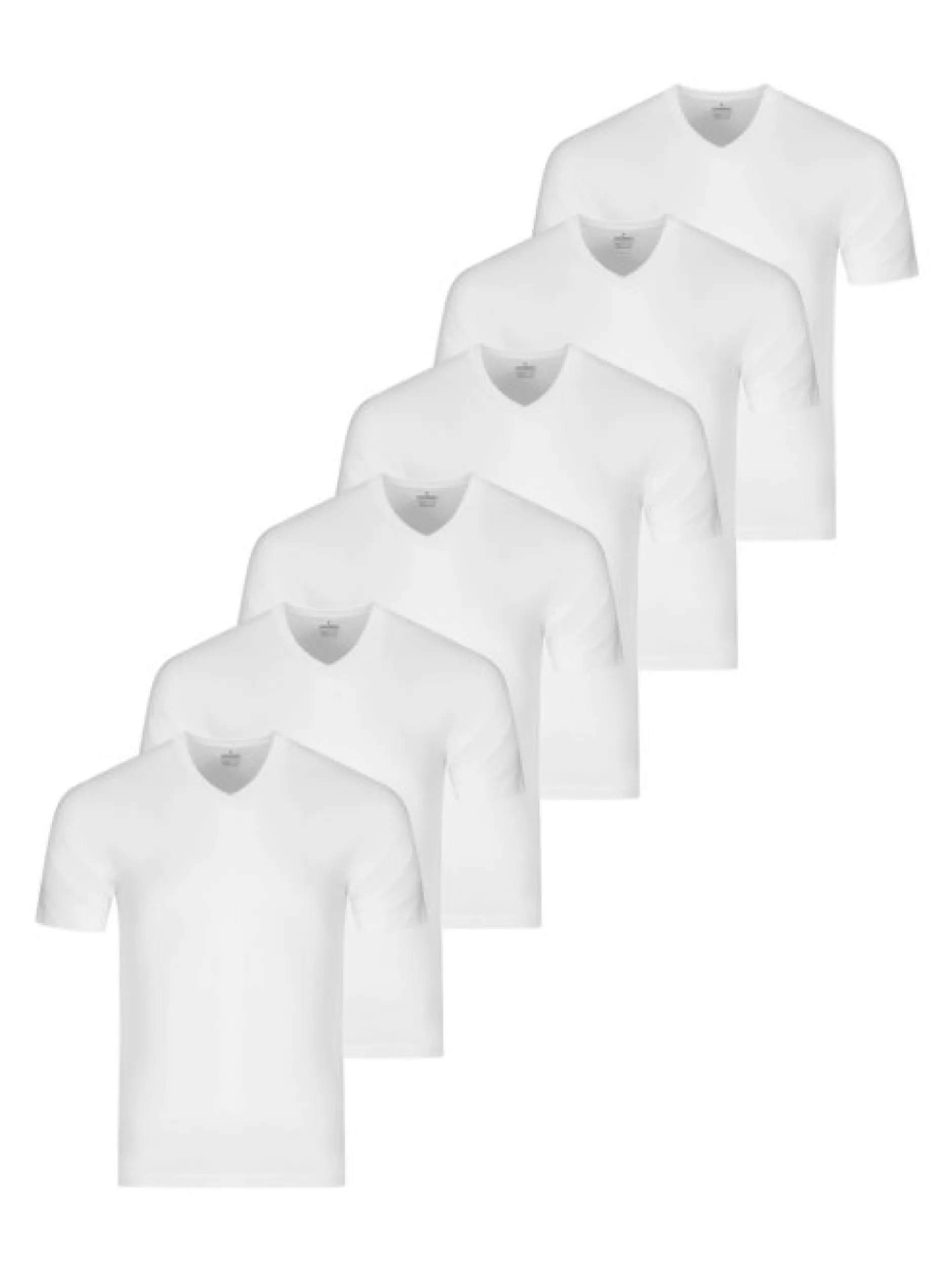 Ragman Herren Unterziehshirts im 6er-Pack in weiß