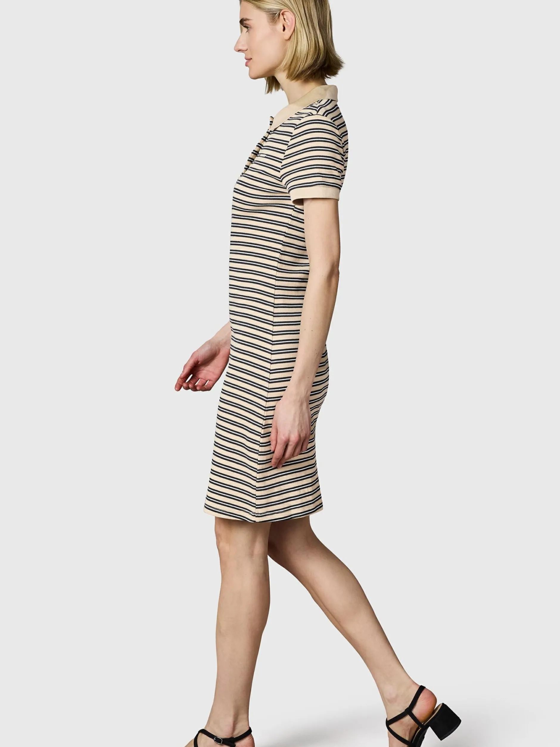 Ragwear Damen A-Linien-Kleid - Colaro Stripes Dress YOUMODO in sand