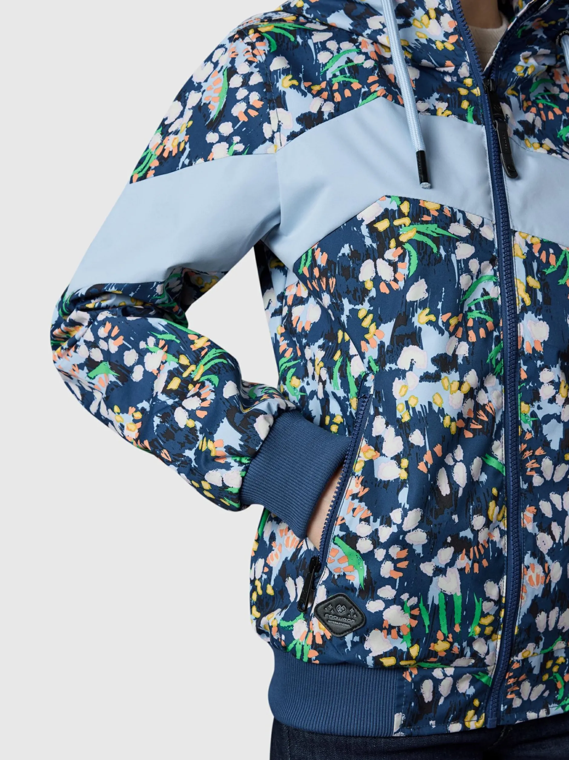 Ragwear Damen Übergangsjacke - Nuggie Block Flower in marine