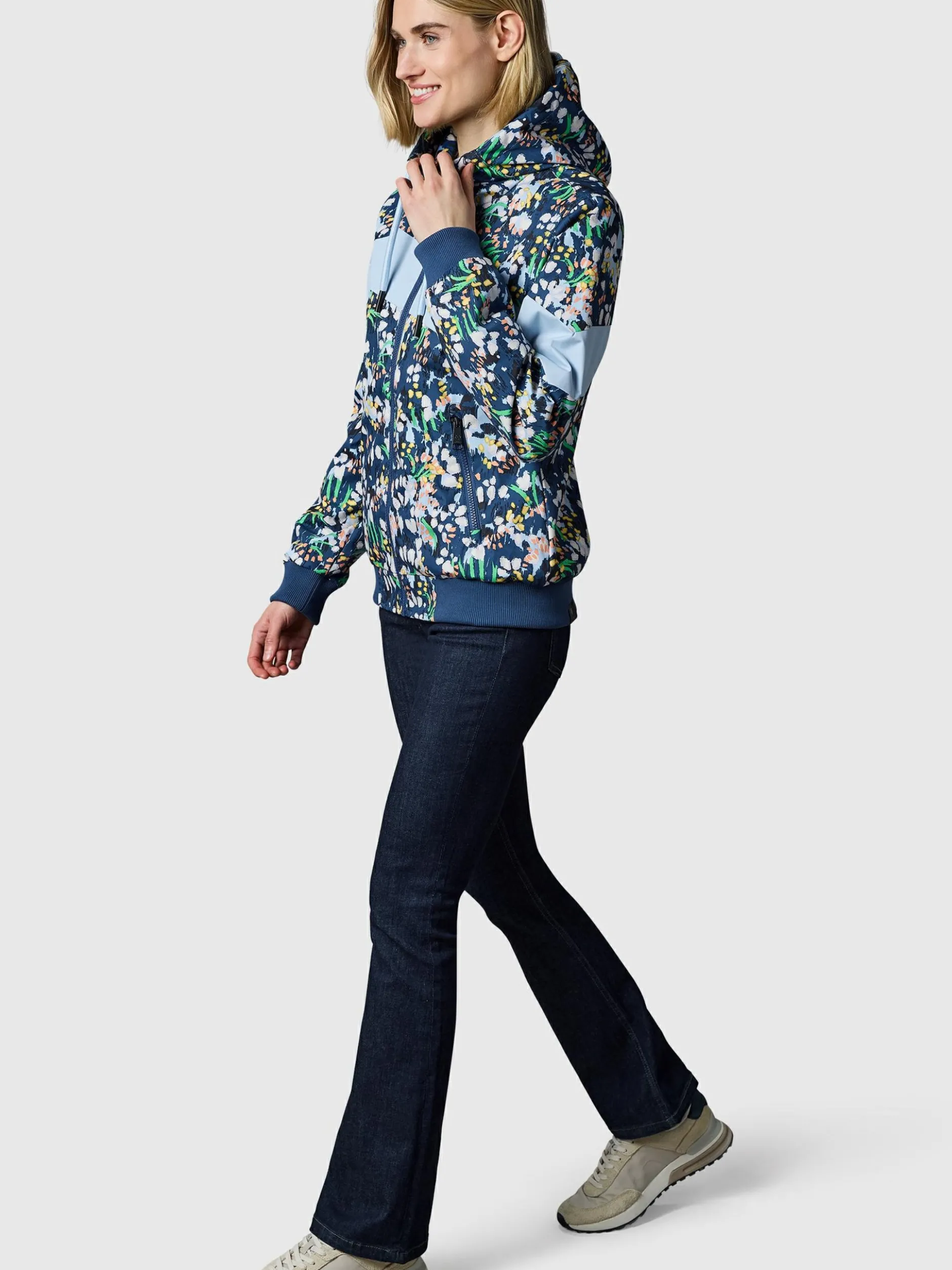 Ragwear Damen Übergangsjacke - Nuggie Block Flower in marine