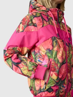Ragwear Damen Übergangsjacke - Nuggie Block Flower in pink mehrfarbig