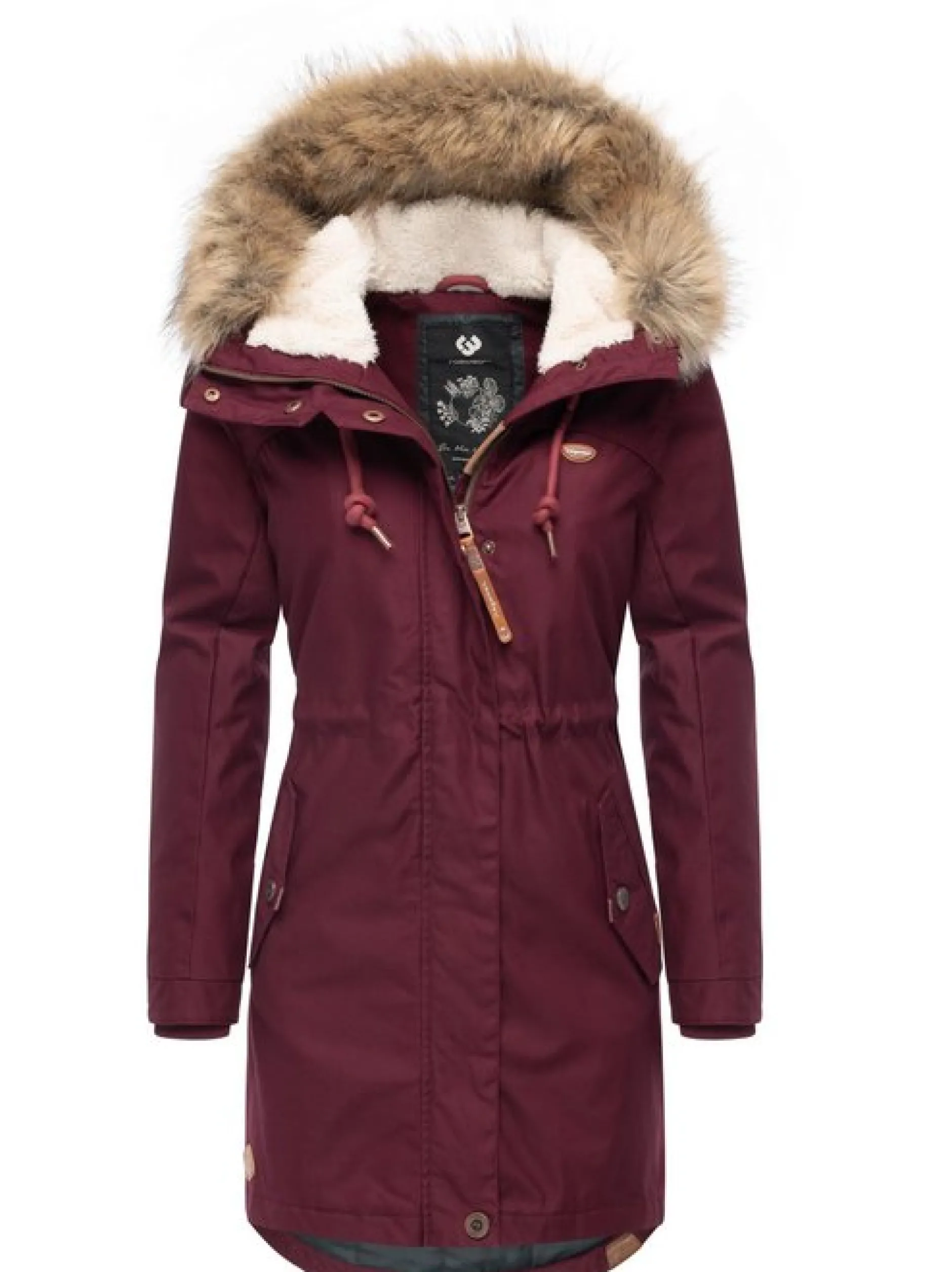 Ragwear Damen Parka - Tawny in bordeaux
