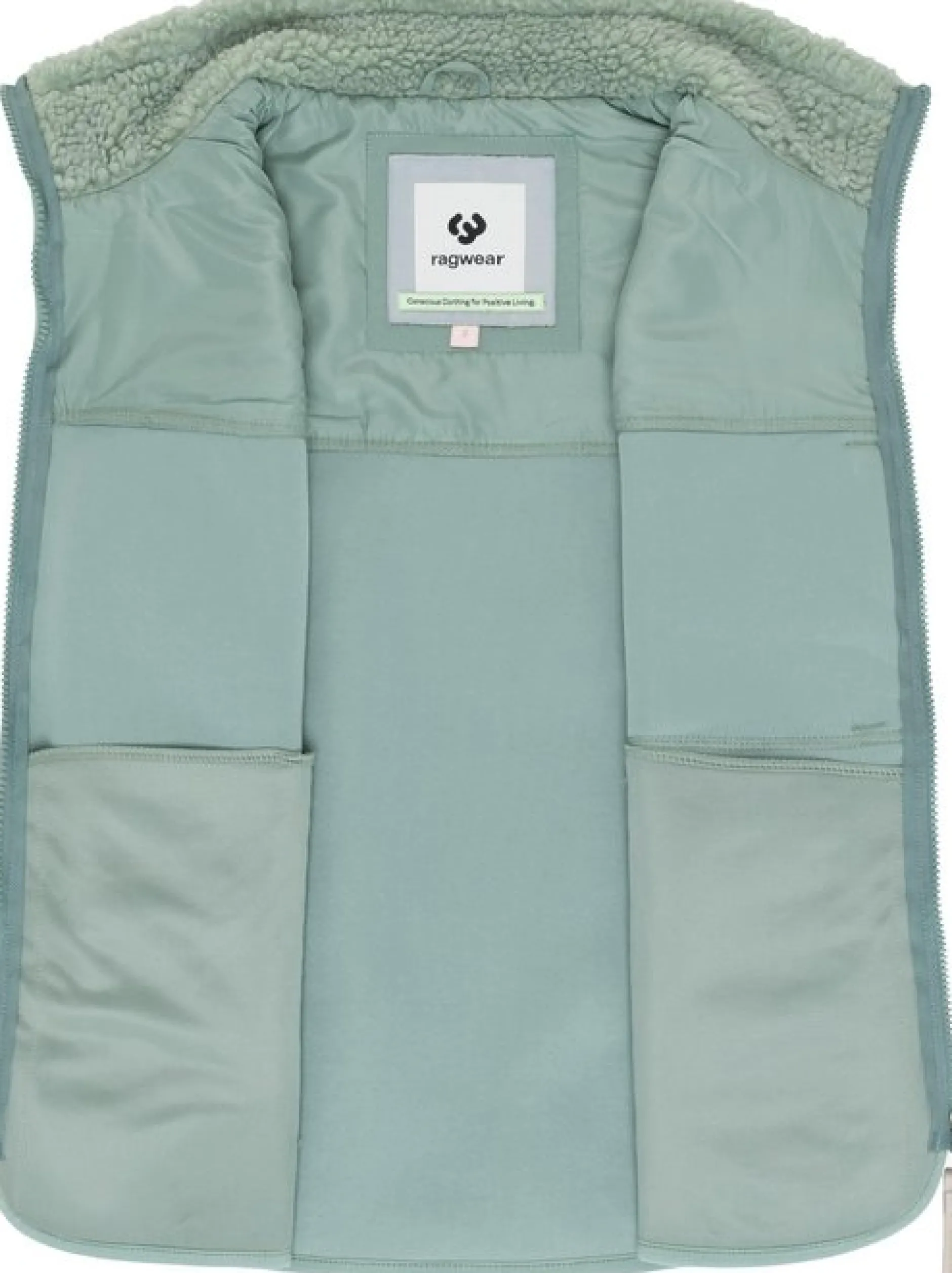 Ragwear Damen Plüschweste - Junkin Bonded in grün