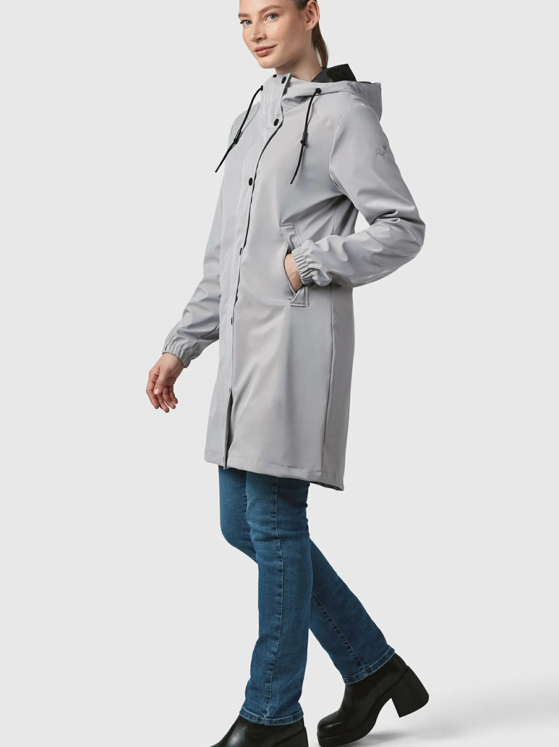 Ragwear Damen Regenmantel - Husty Rainy in hellgrau