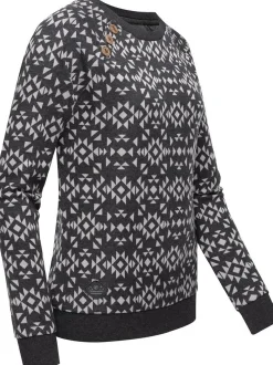 Ragwear Damen Rundhalspullover - Darria Aztec in grau