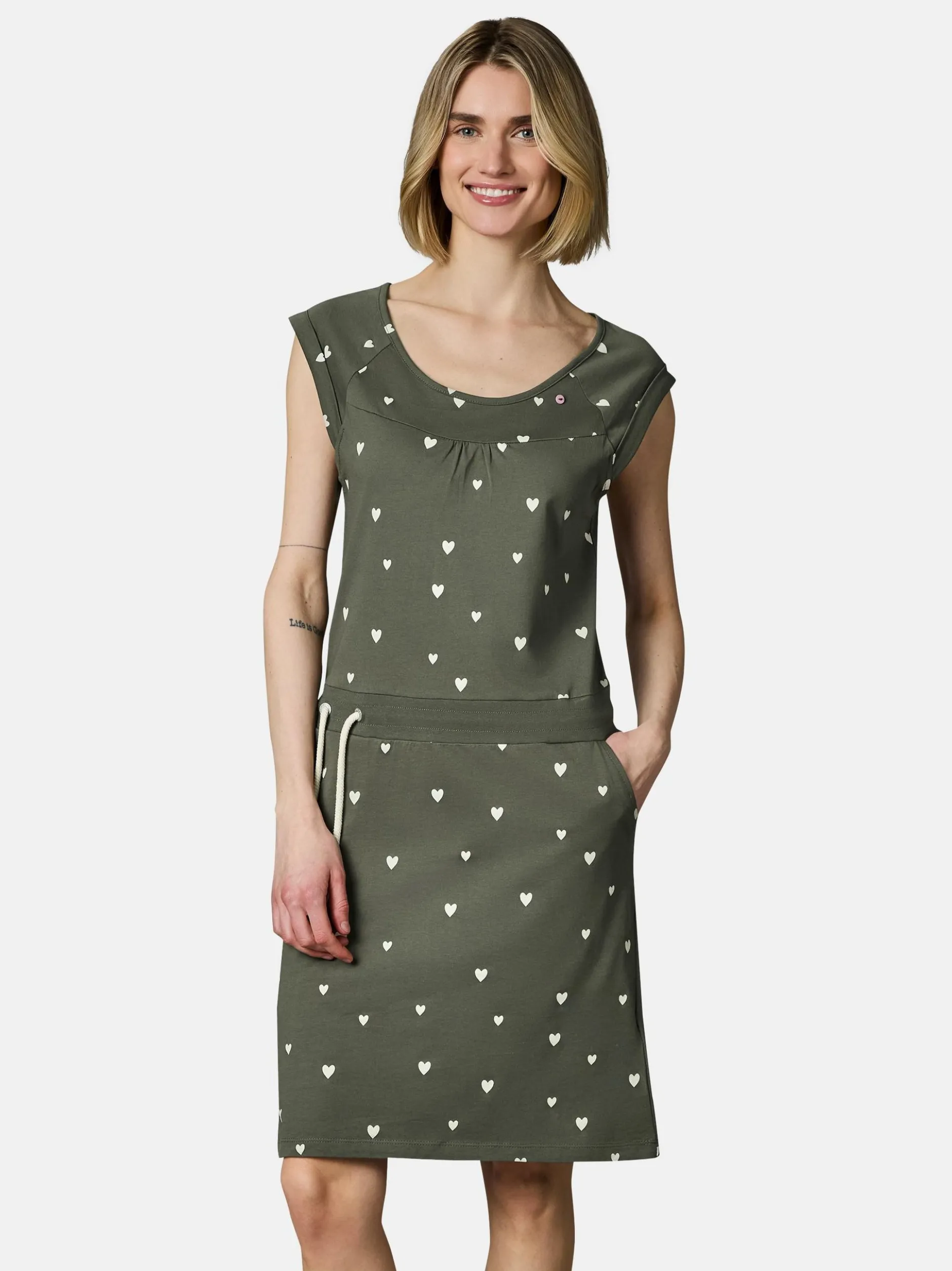 Ragwear Damen Sommerkleid - Penelope Hearts YOUMODO in oliv