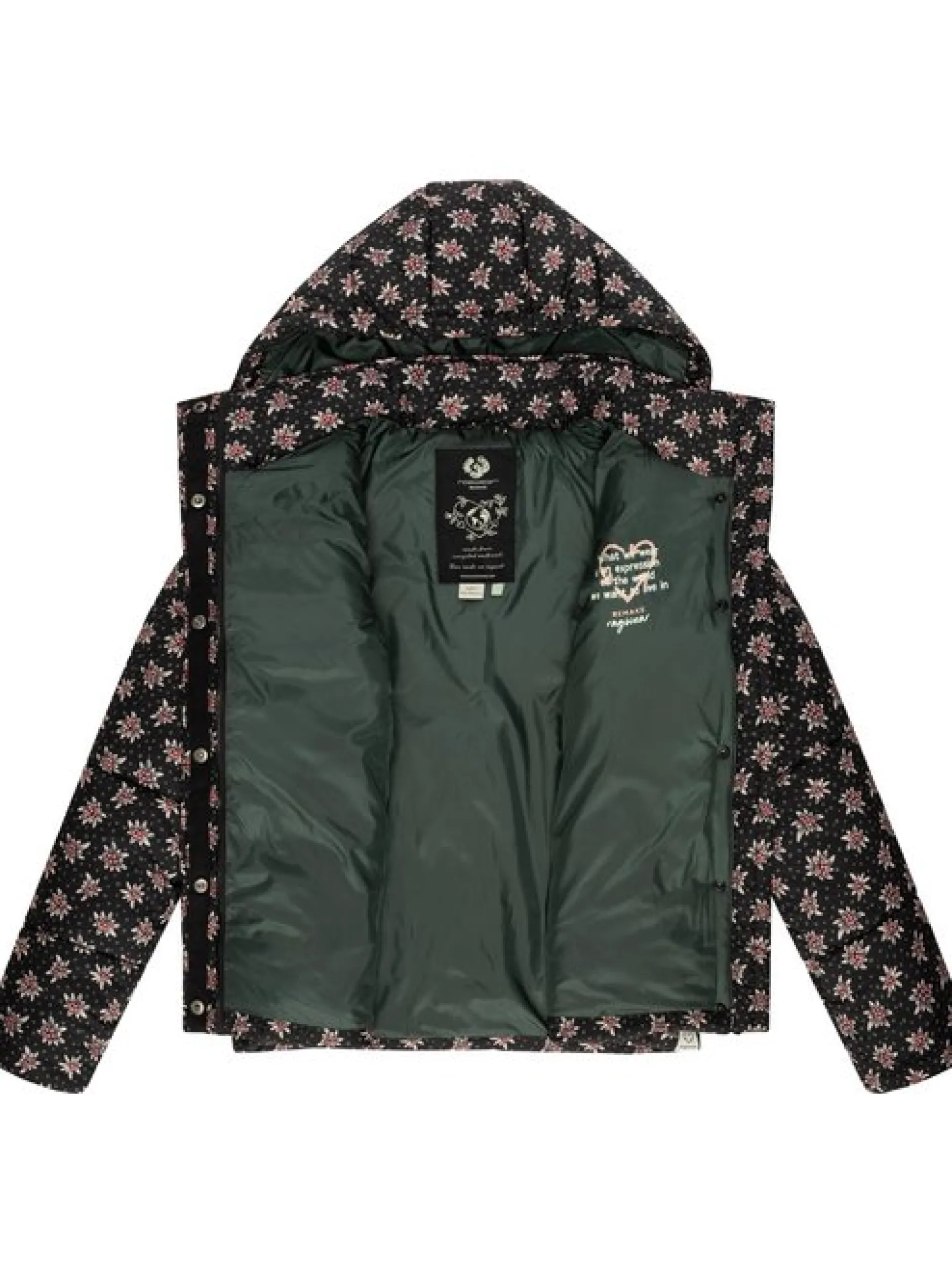 Ragwear Damen Steppjacke - Relive Remake in schwarz