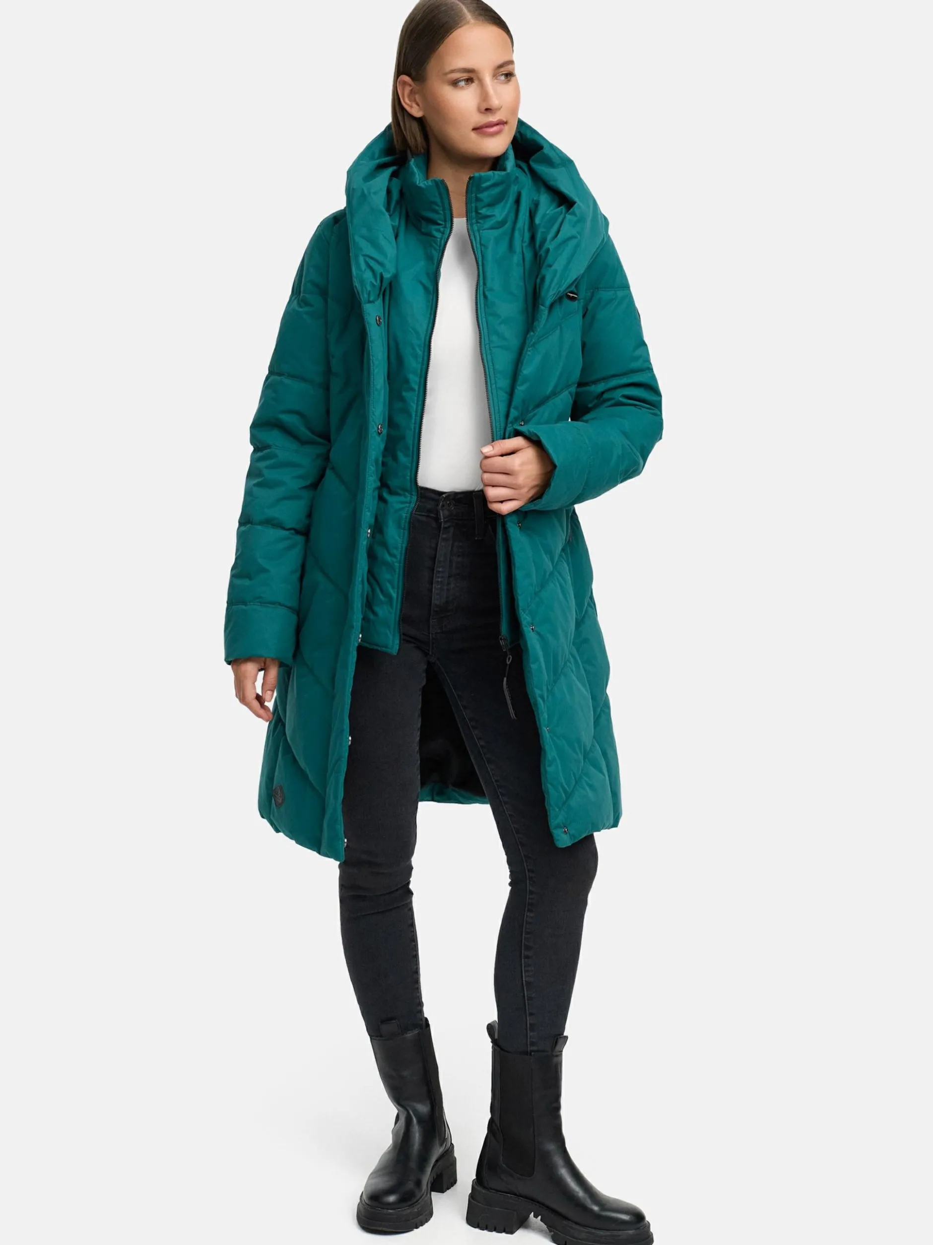 Ragwear Damen Steppmantel - Natalka in grün