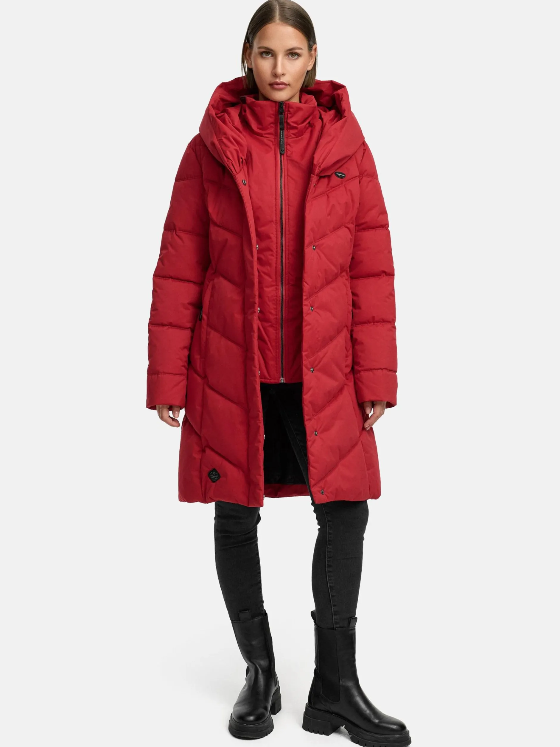 Ragwear Damen Steppmantel - Natalka in rot