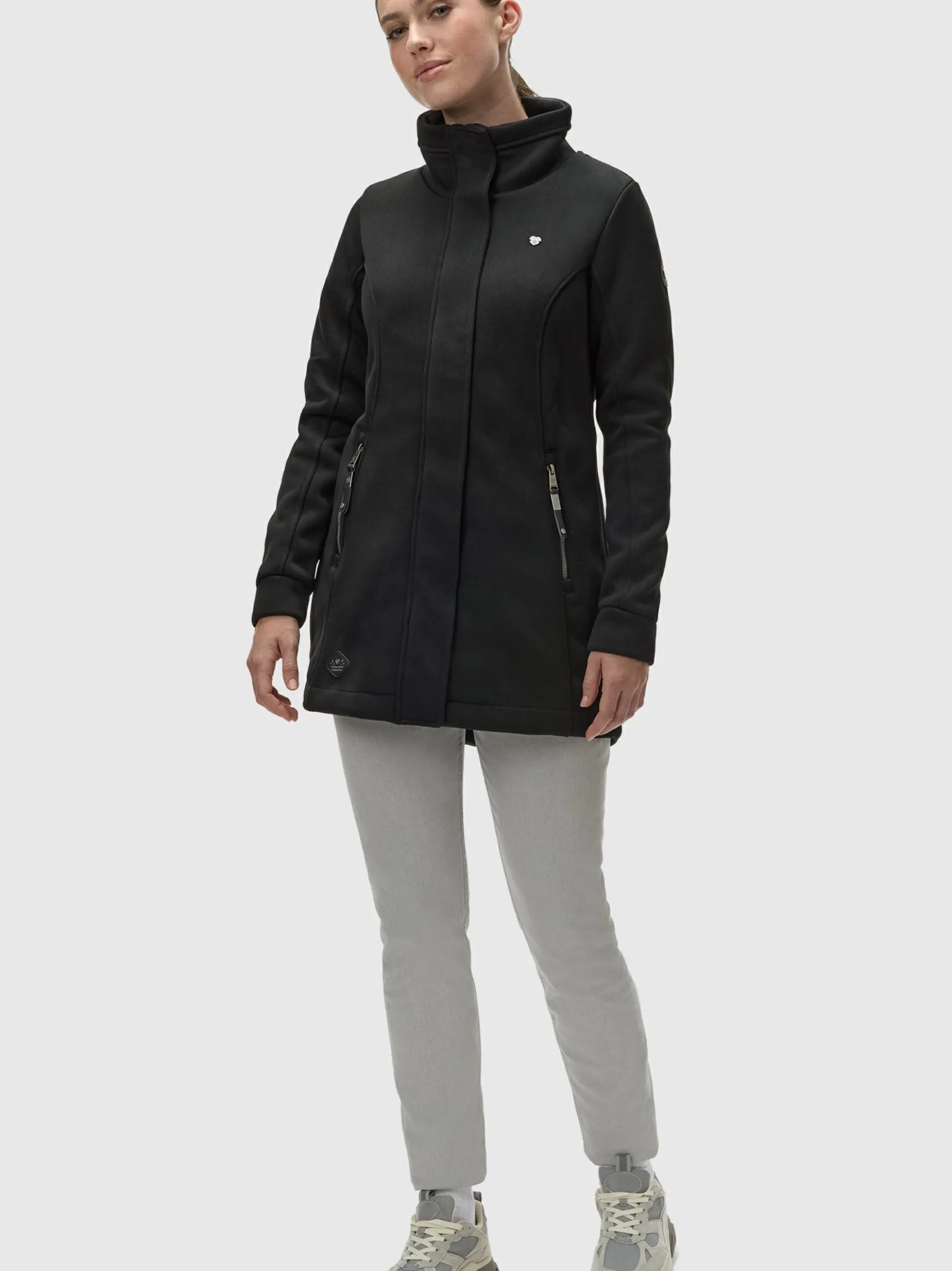 Ragwear Damen Sweatjacke - Letrice Bonded in schwarz