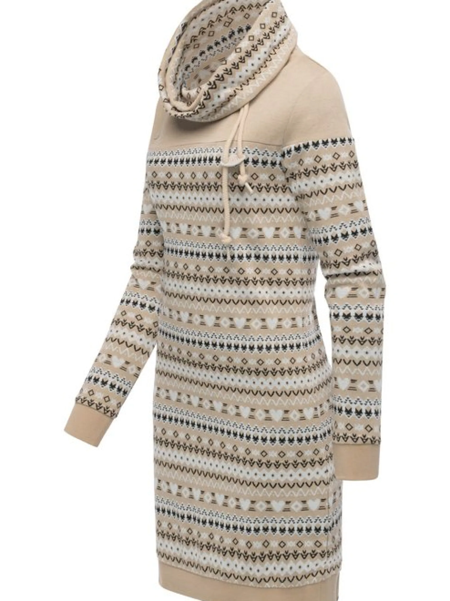 Ragwear Damen Sweatkleid - Chlloe Jacquard YOUMODO in beige