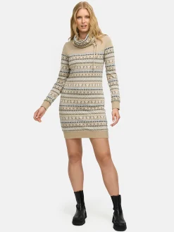 Ragwear Damen Sweatkleid - Chlloe Jacquard YOUMODO in beige