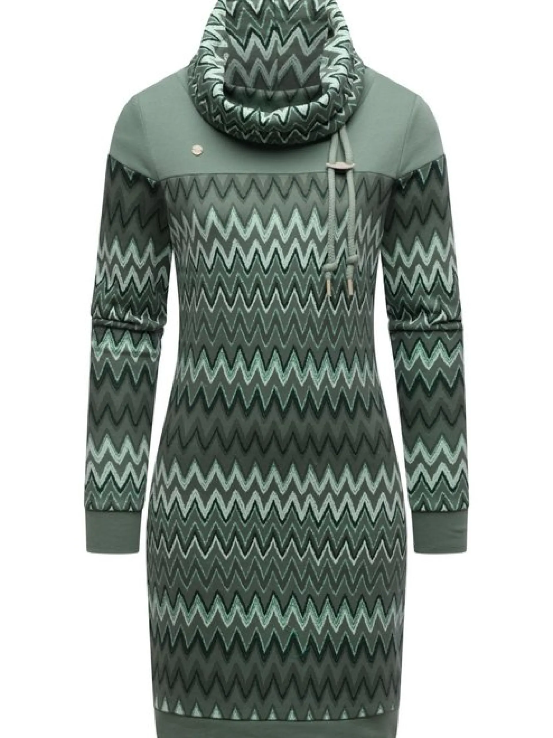 Ragwear Damen Sweatkleid - Chlloe Zig Zag YOUMODO in grün