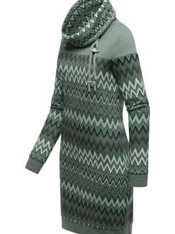 Ragwear Damen Sweatkleid - Chlloe Zig Zag YOUMODO in grün