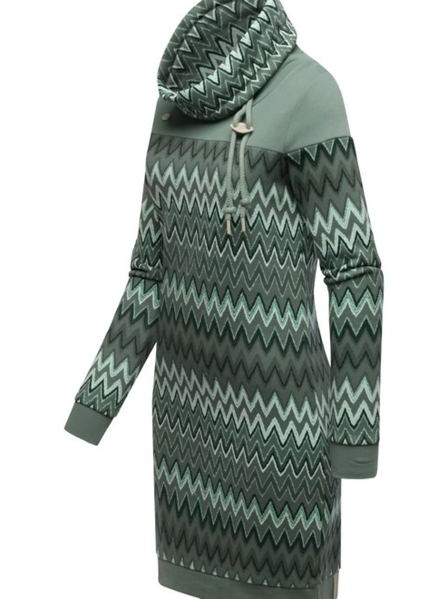 Ragwear Damen Sweatkleid - Chlloe Zig Zag YOUMODO in grün