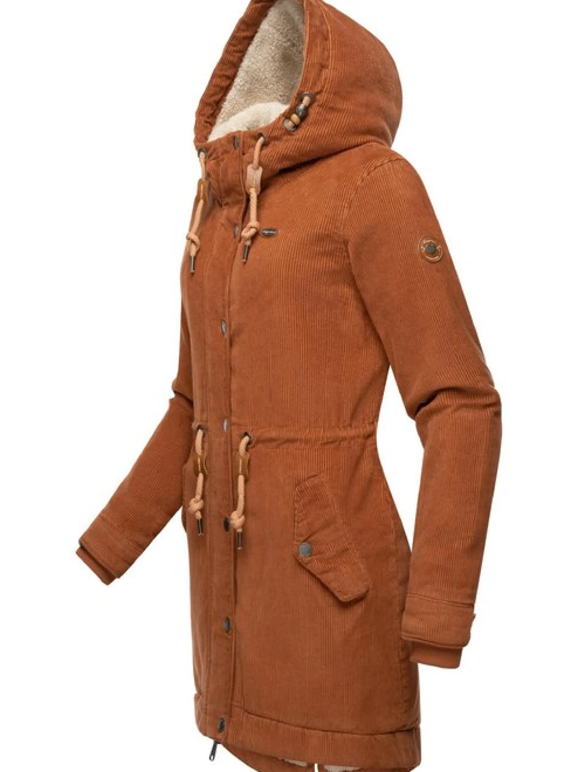 Ragwear Damen Winterjacke - Canny Corduroy in braun