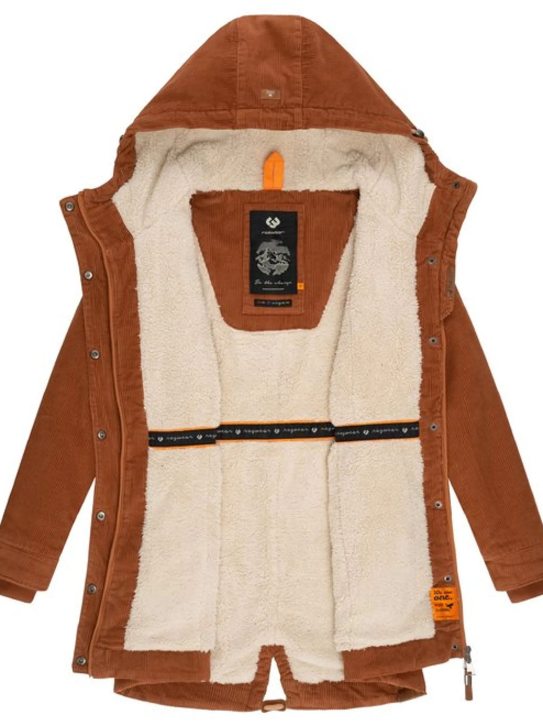 Ragwear Damen Winterjacke - Canny Corduroy in braun