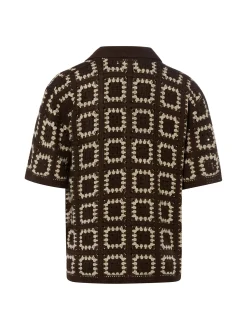 Redefined Rebel Herren Häkelhemd - RRFabian in schoko beige