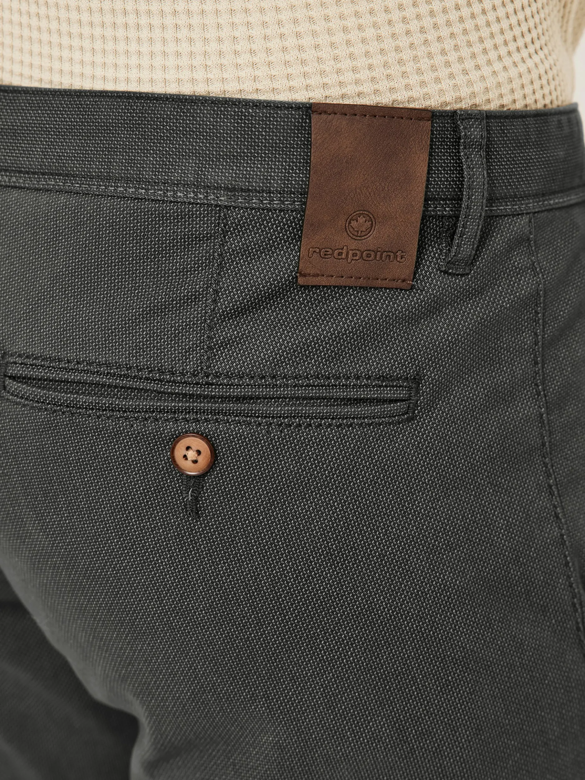 Redpoint Herren Chino - Jasper Slim Fit in anthrazit