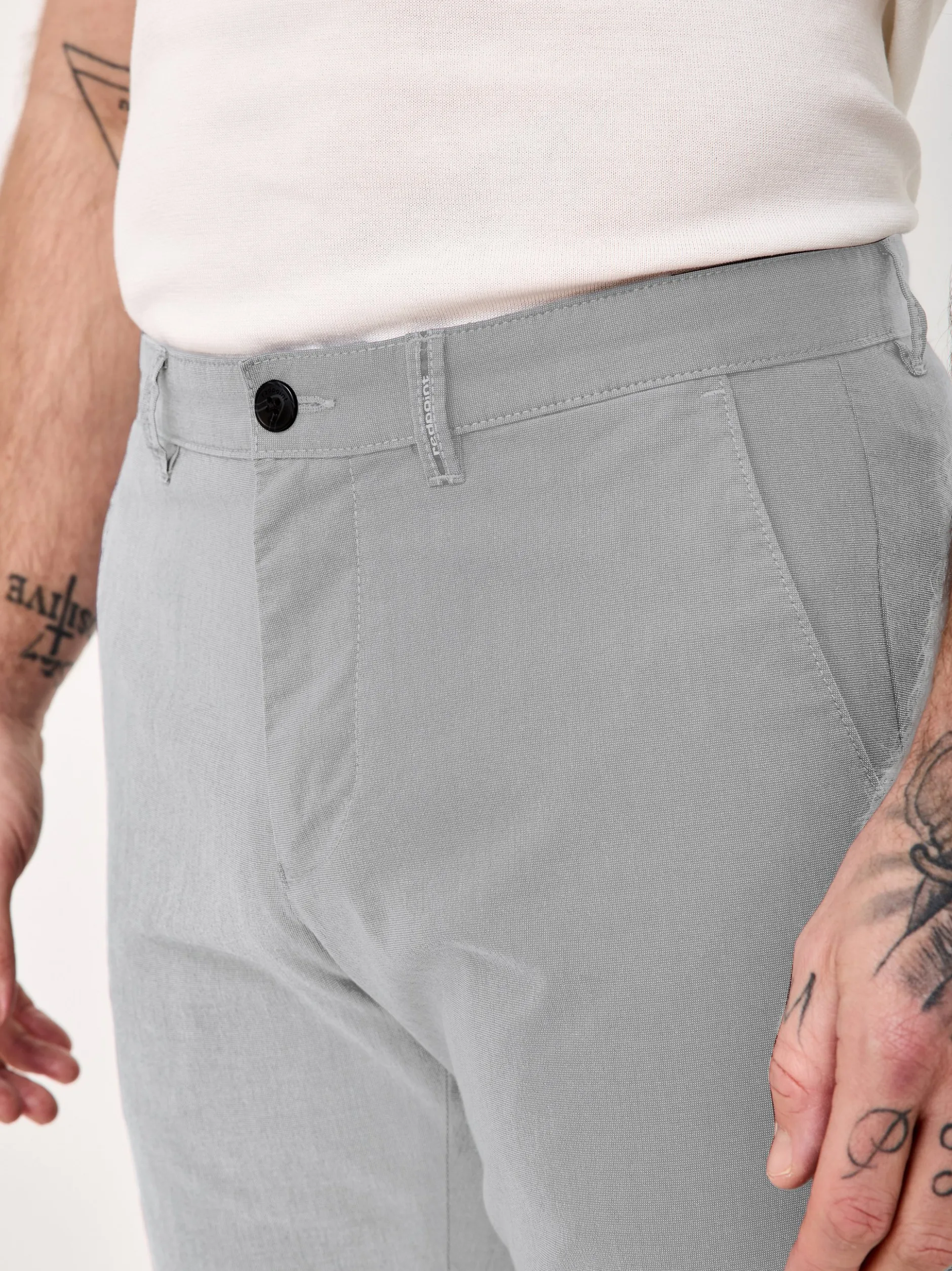 Redpoint Herren Chino - JASPER Slim Fit in hellgrau