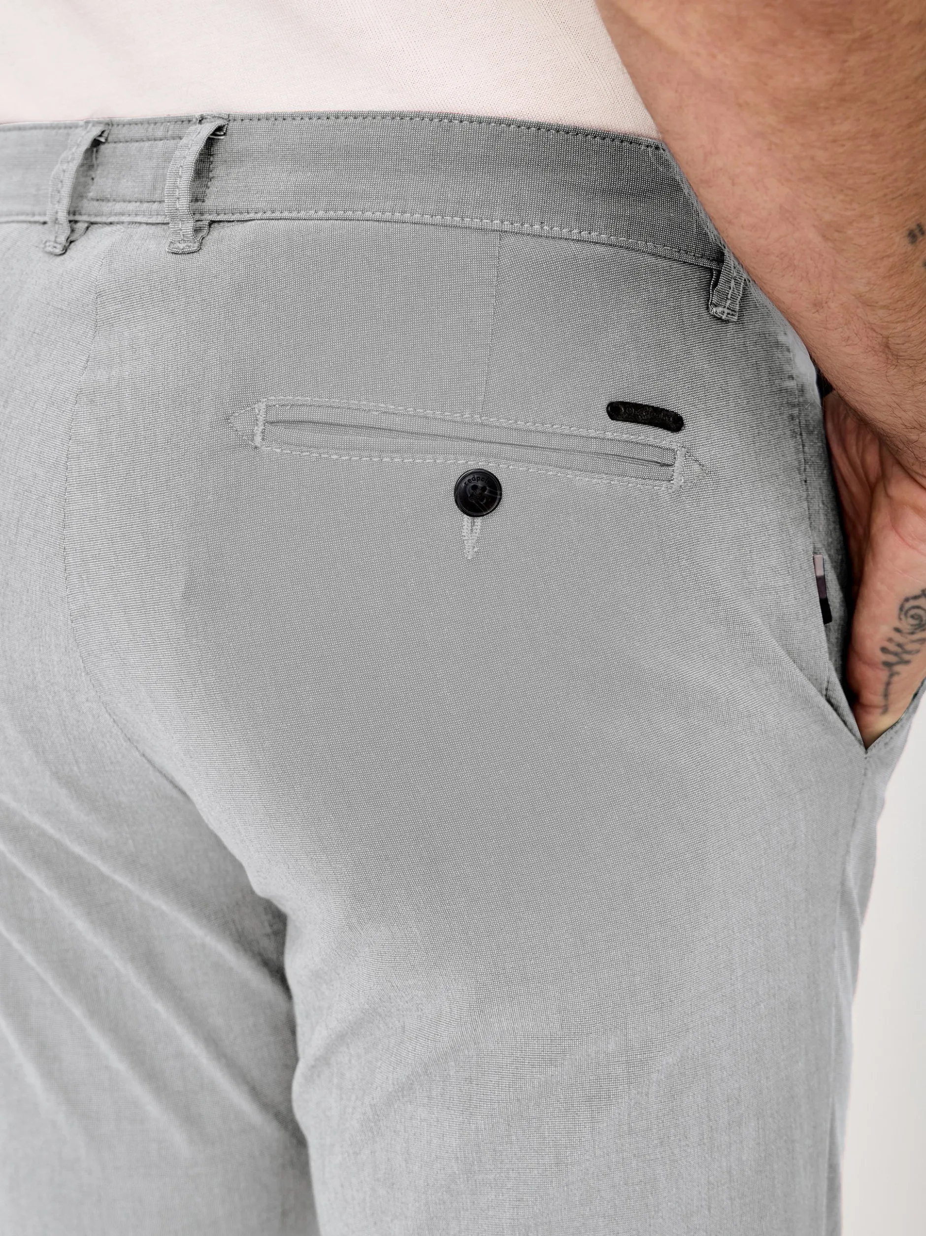 Redpoint Herren Chino - JASPER Slim Fit in hellgrau
