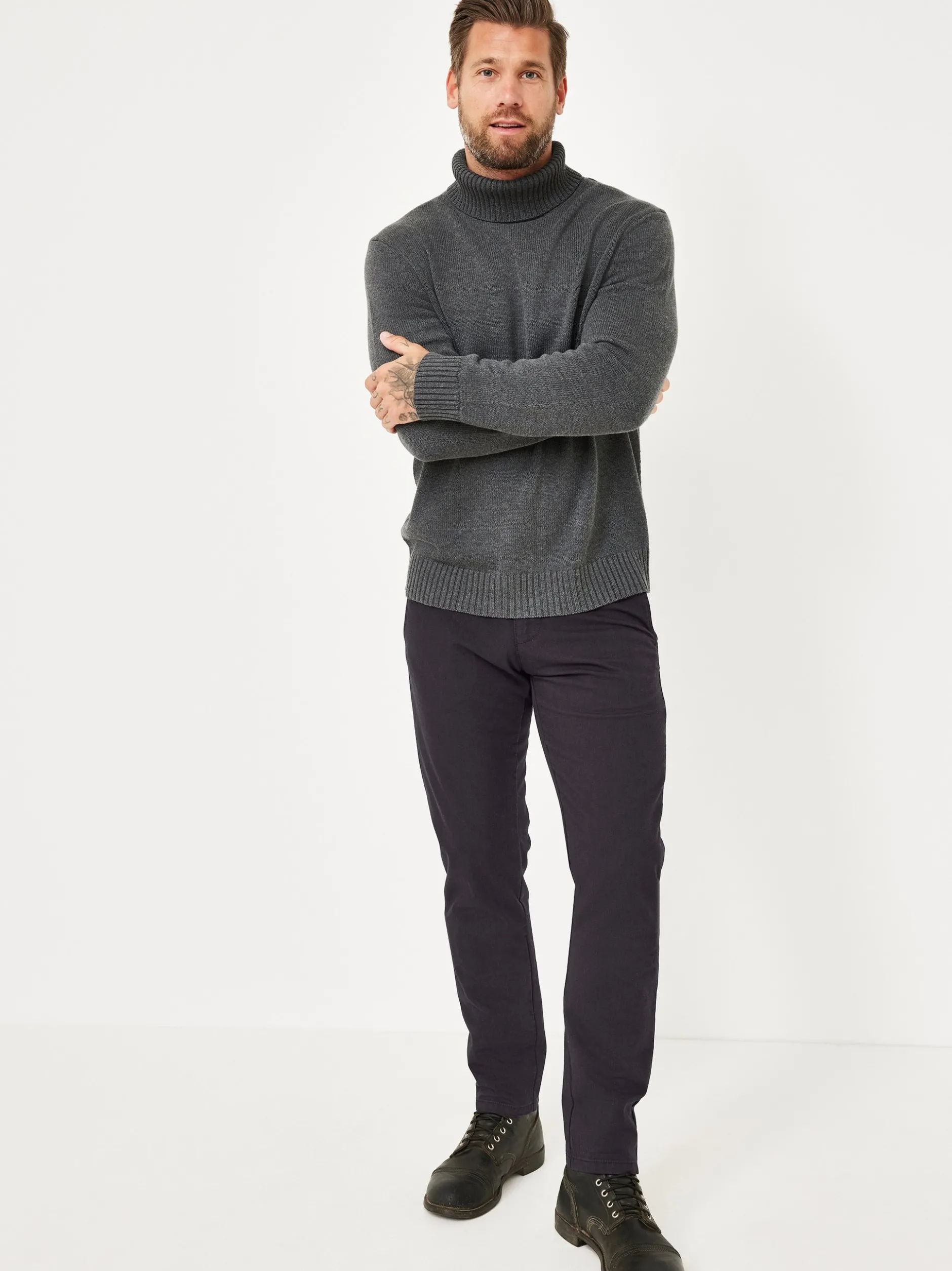 Redpoint Herren Chino - Jasper Straight Fit in anthrazit