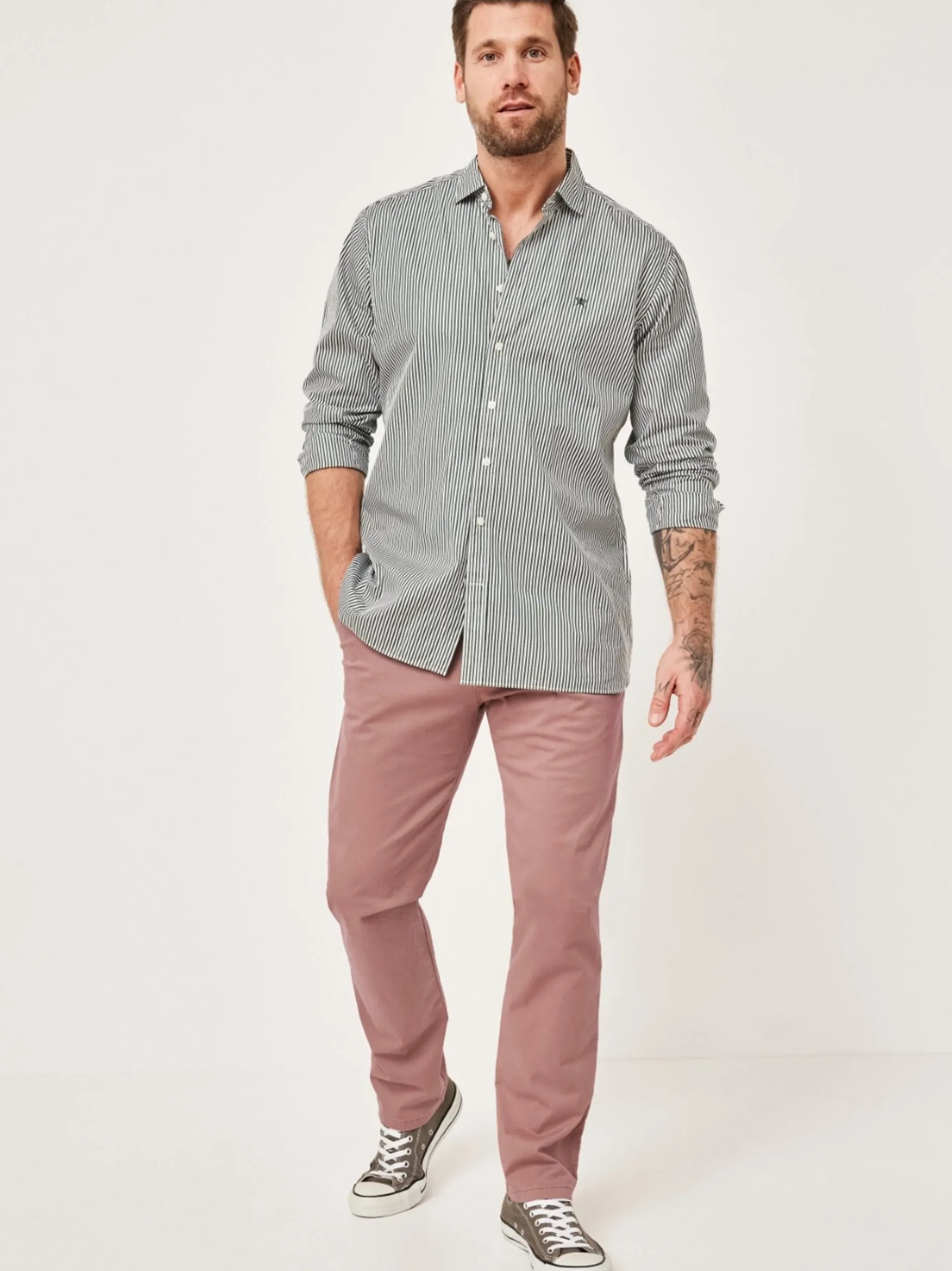 Redpoint Herren Chino - ODESSA Straight Fit in rosa