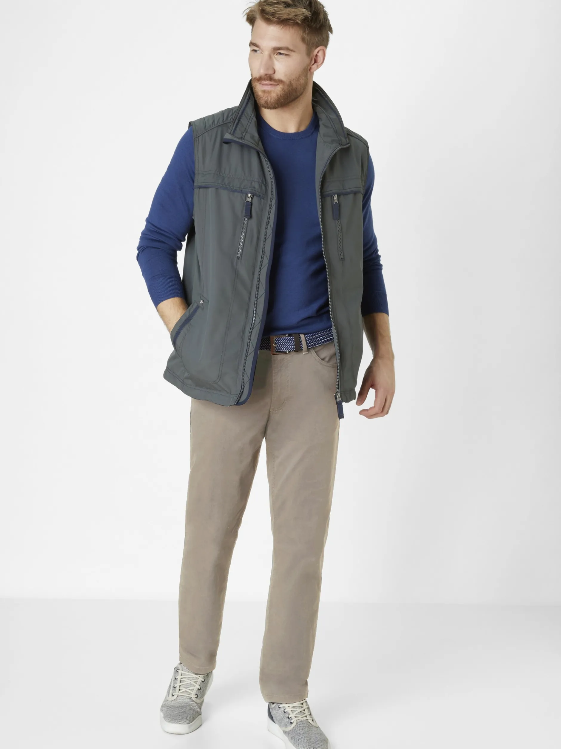Redpoint Herren 5-Pocket Hose - MONTREAL Straight Fit in beige