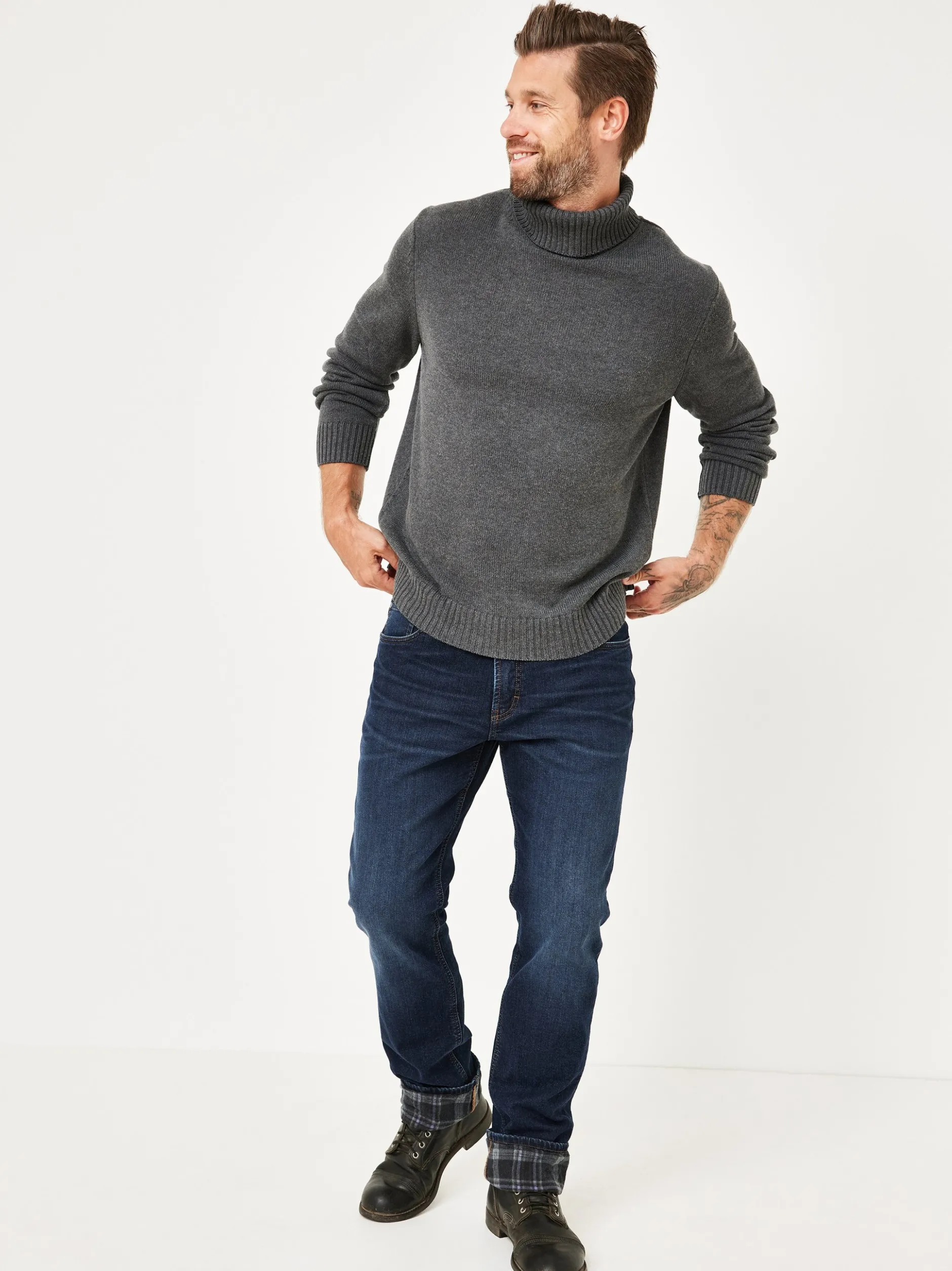 Redpoint Herren 5-Pocket Jeans - LANGLEY Straight Fit in medium stone