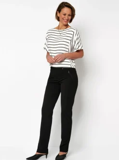 Relaxed Damen Hose - Alice Slim in schwarz - Länge: lang