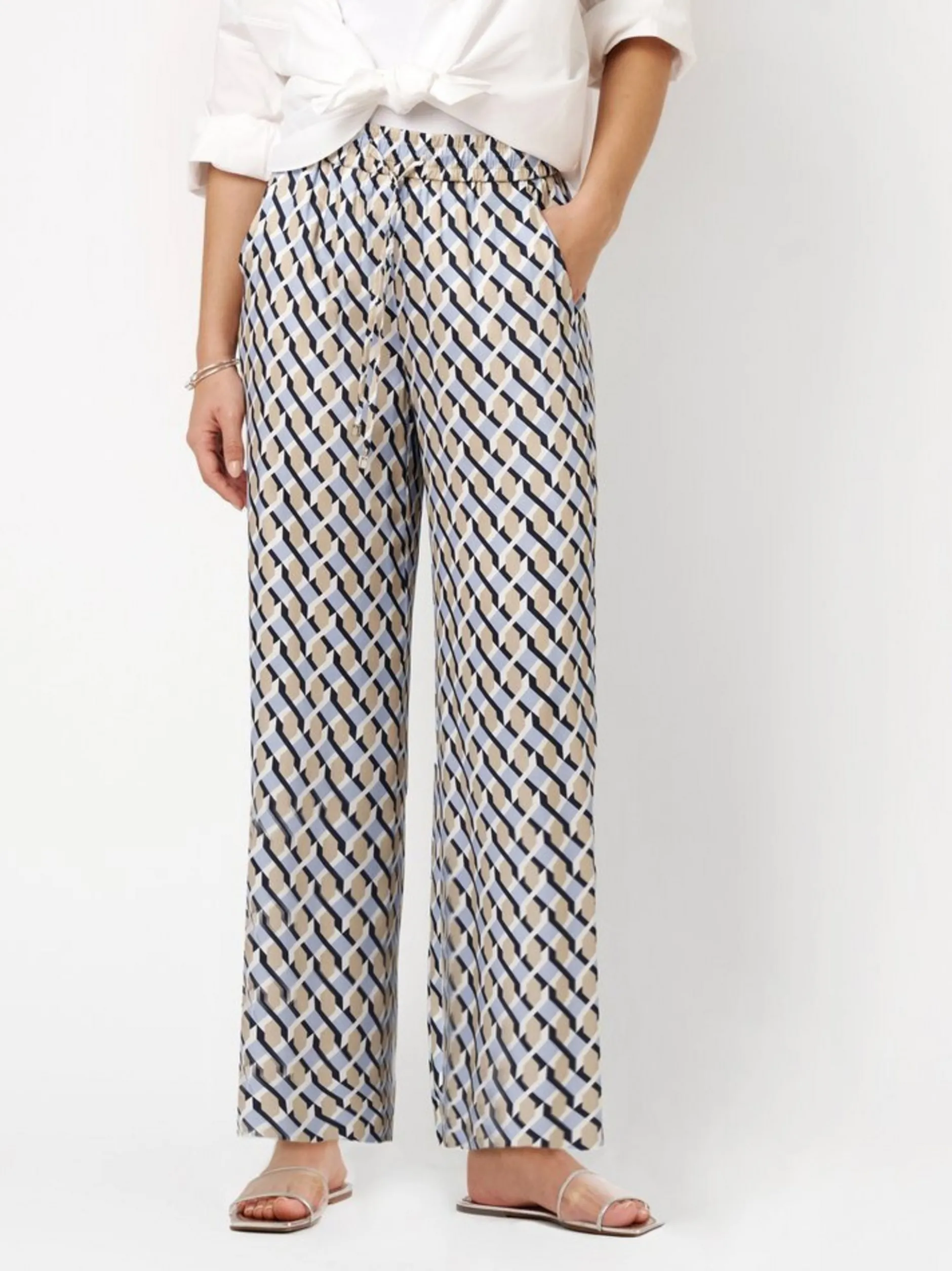 Rosner Damen Hose - Mara Palazzo in blau beige
