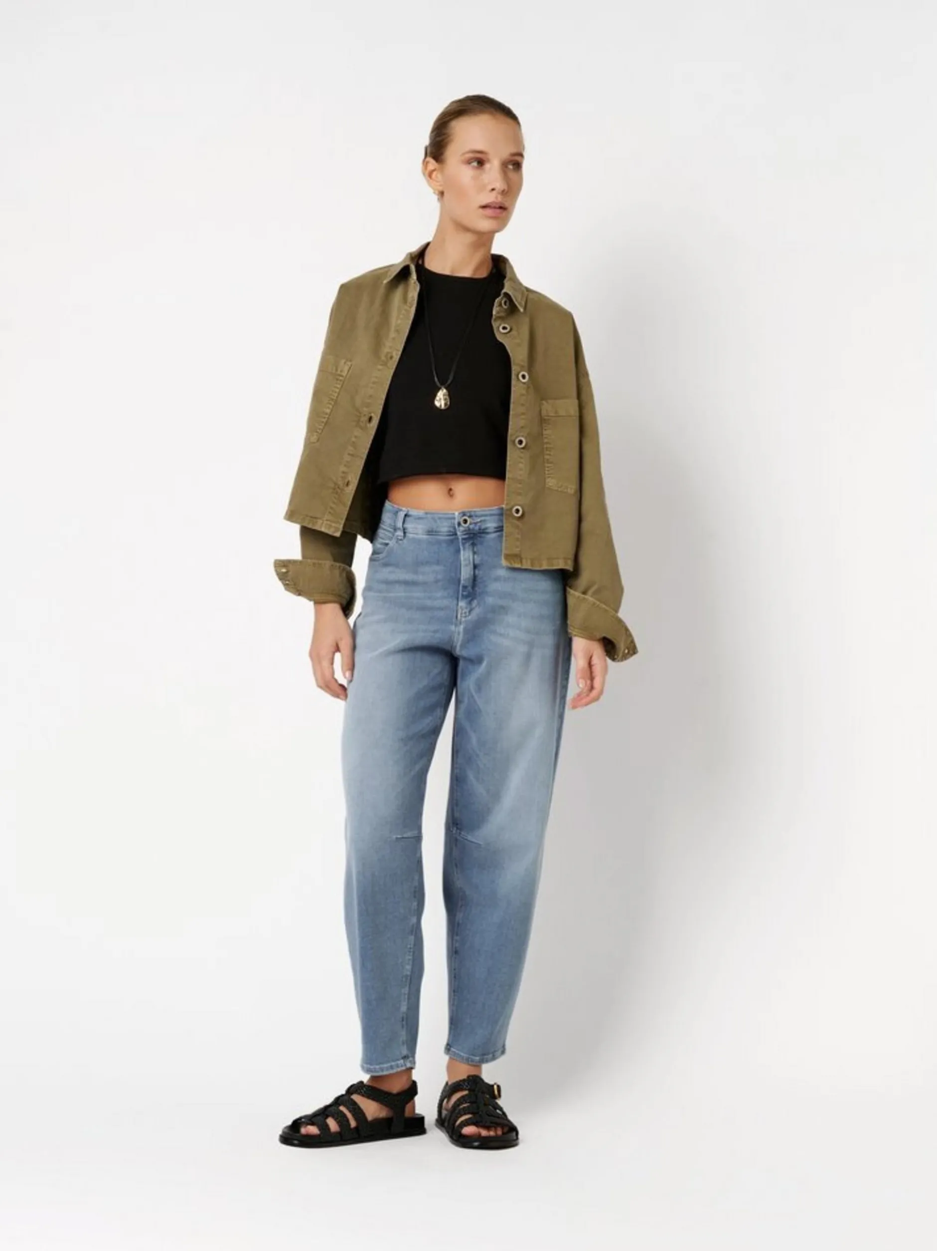 Rosner Damen Jeans - Mara Barrel in medium stone denim