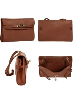 Samantha Look Damen Umhängetasche in cognac