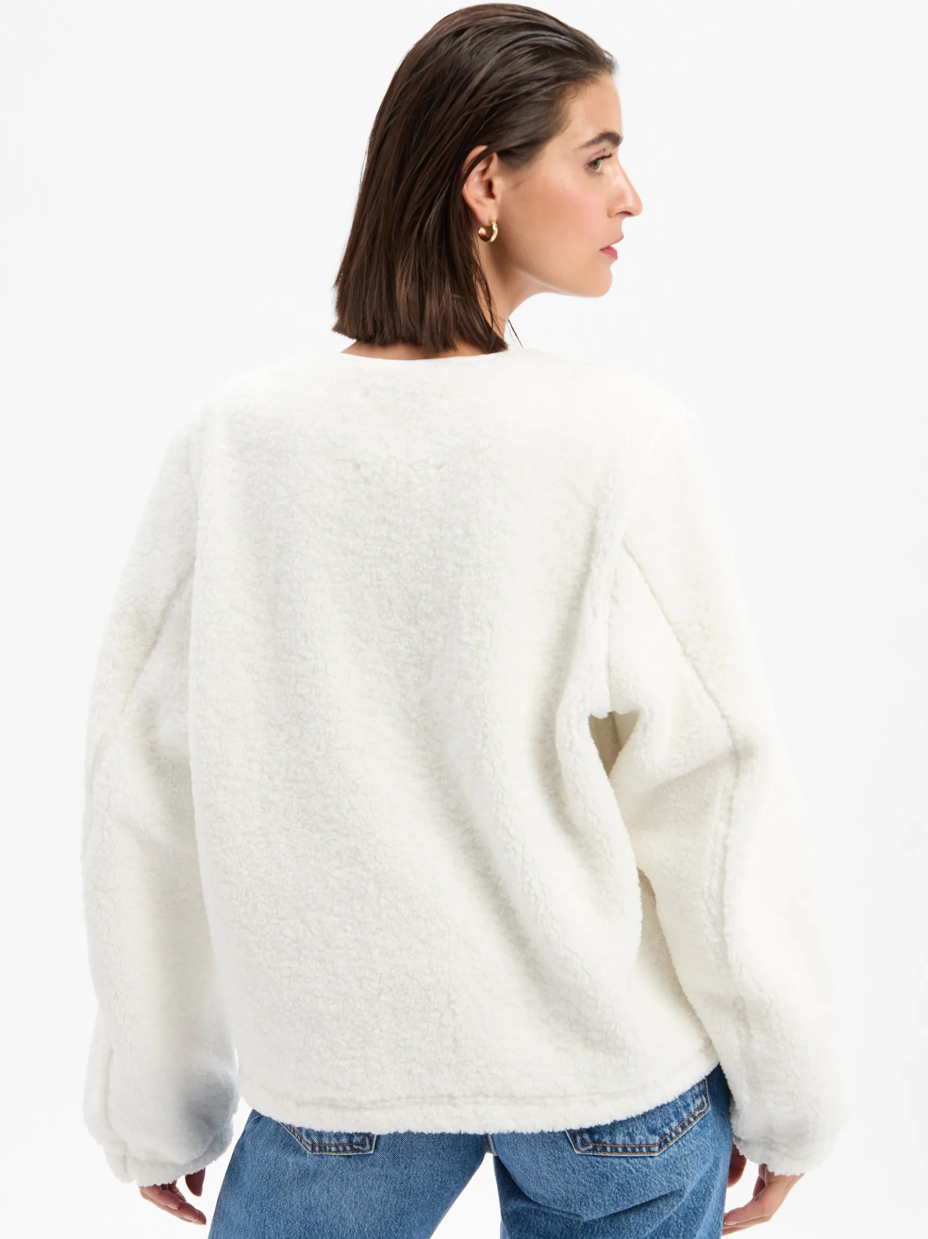 Samsøe Samsøe Damen Teddyfell-Jacke in ecru