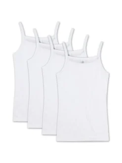 Sanetta Mädchen Unterhemd 4er Pack in weiß