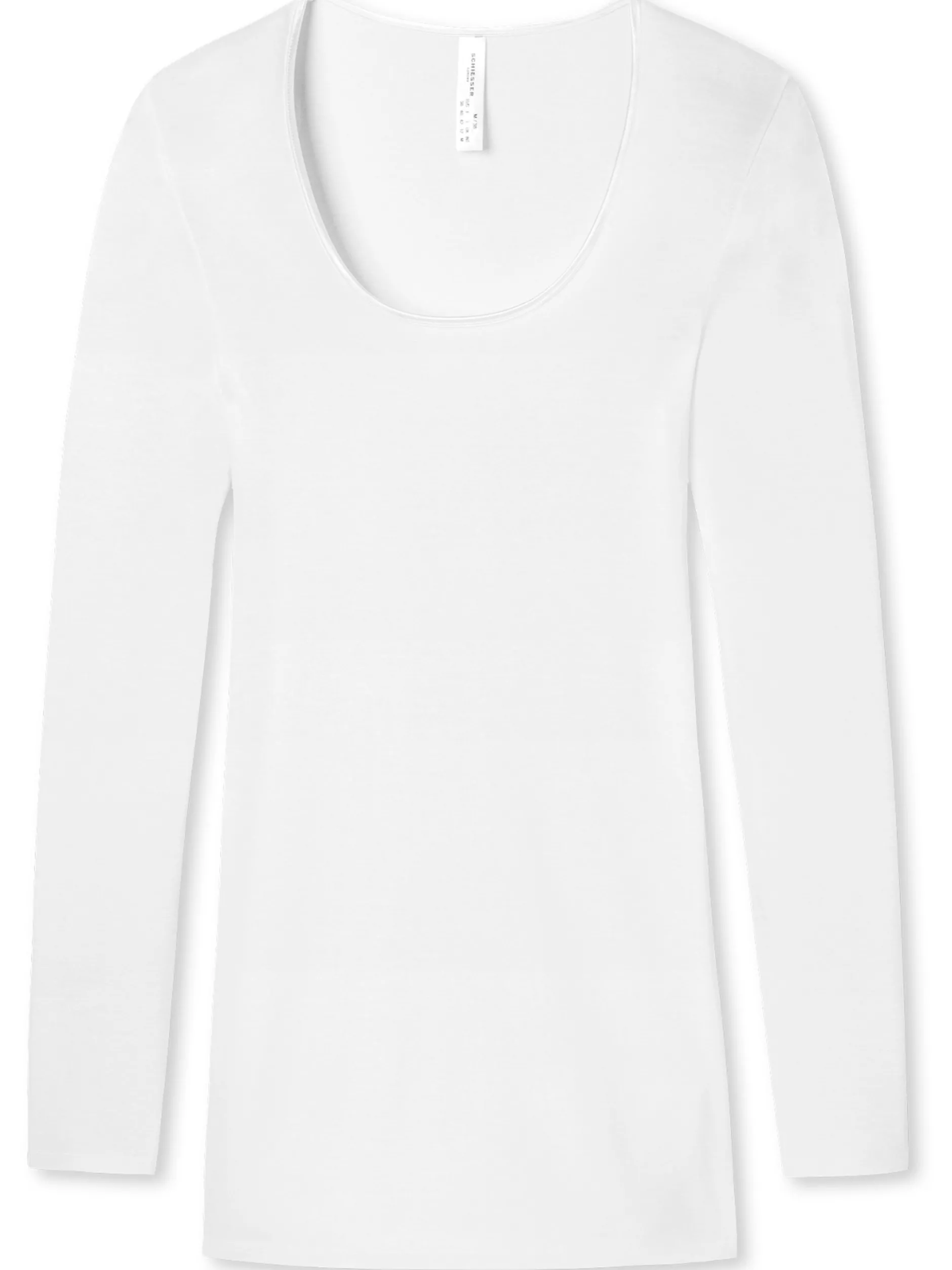 Schiesser Damen Longsleeve - Feinripp - Luxury in weiß