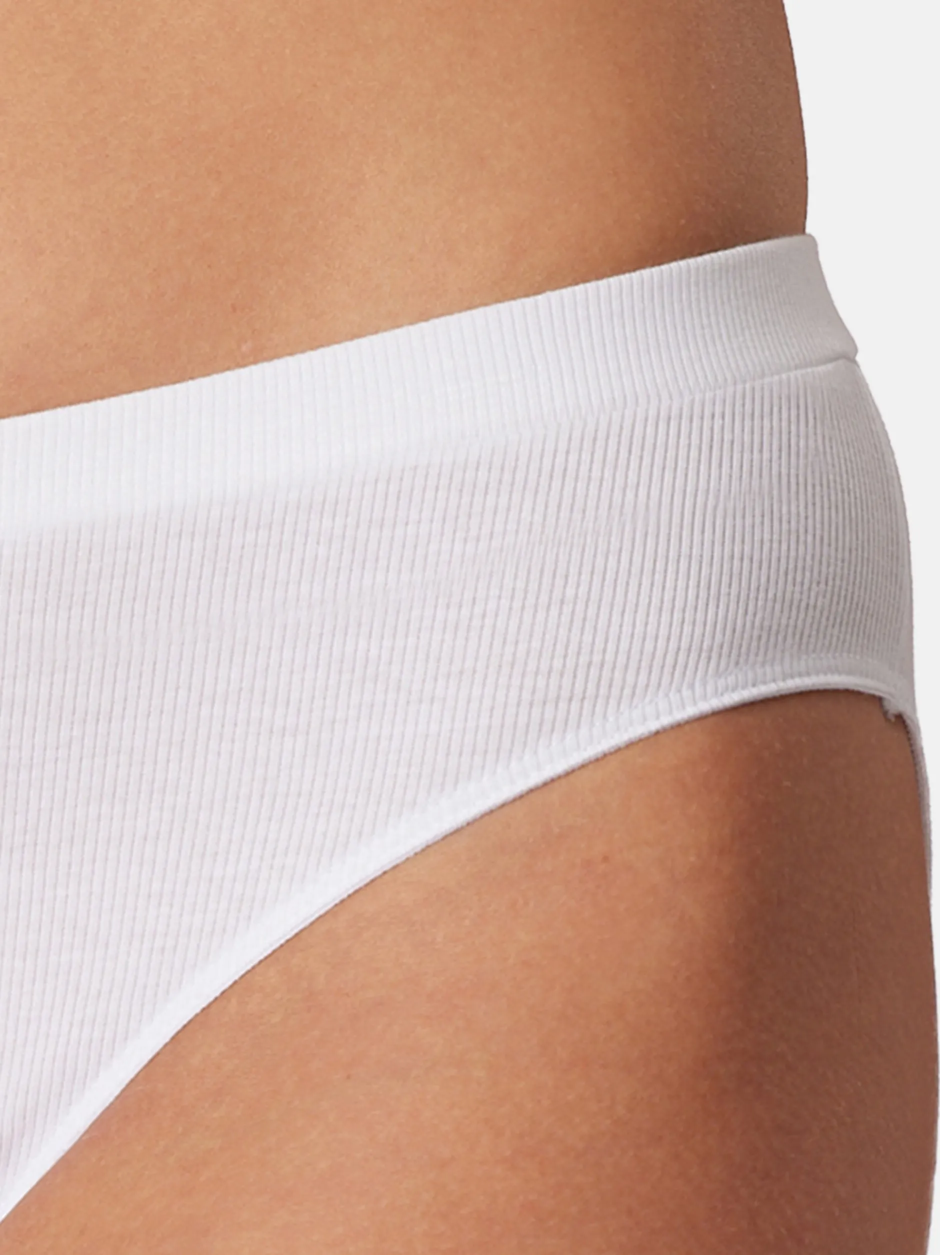 Schiesser Damen Rio Slip - 3er Pack Pure Rib in weiß