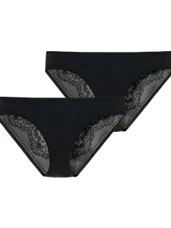 Schiesser Damen Slip - Invisible Lace in schwarz