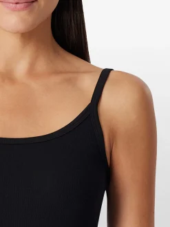 Schiesser Damen Spaghettitop - Pure Rib in schwarz