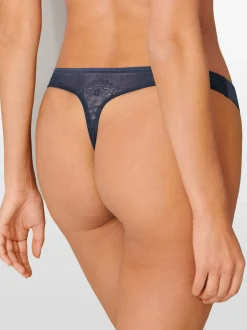 Schiesser Damen String - Invisible Lace in marine