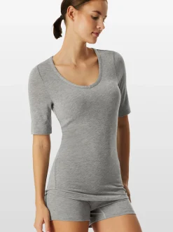 Schiesser Damen Unterziehshirt - Premium Warming in grau