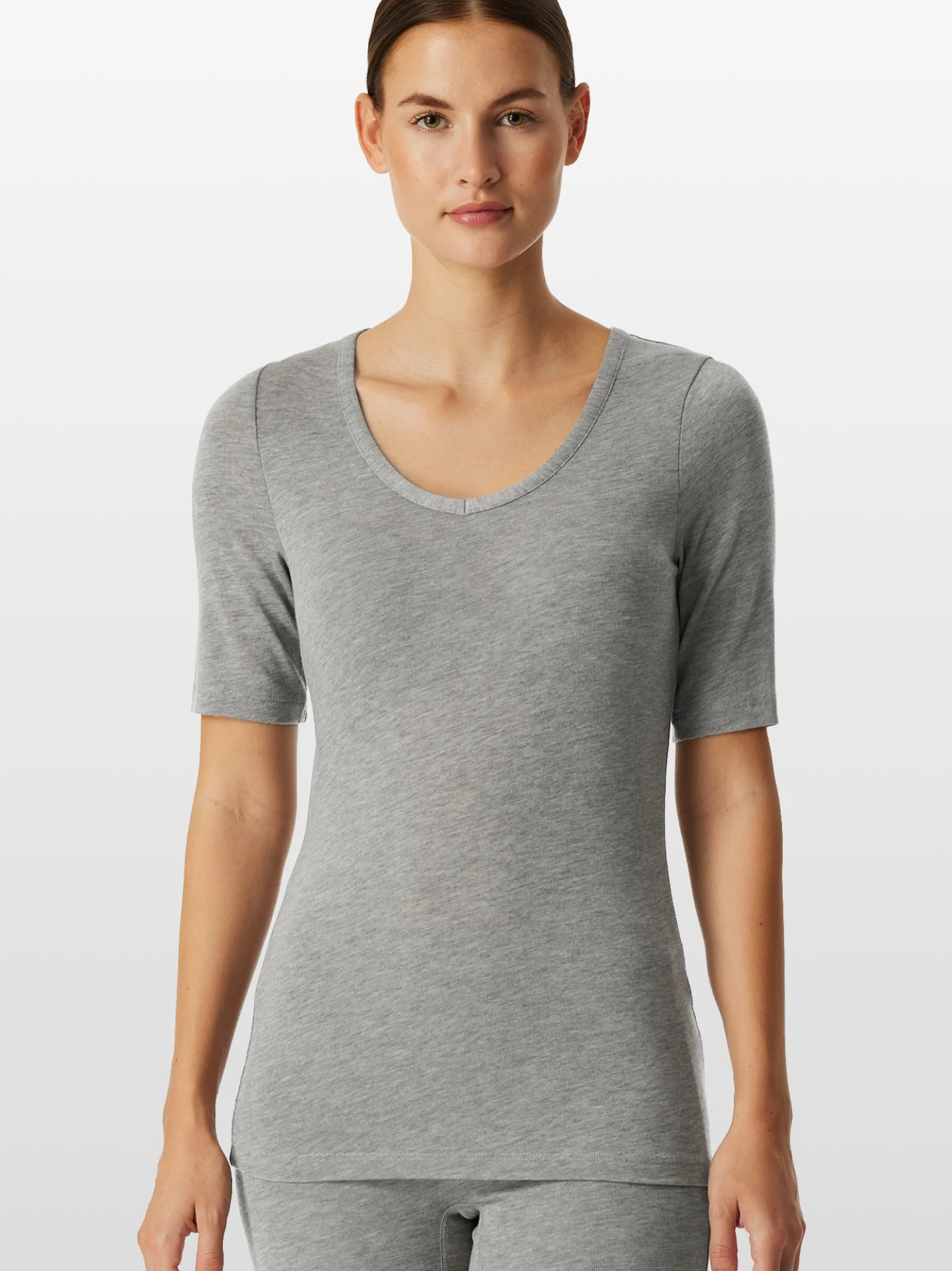 Schiesser Damen Unterziehshirt - Premium Warming in grau