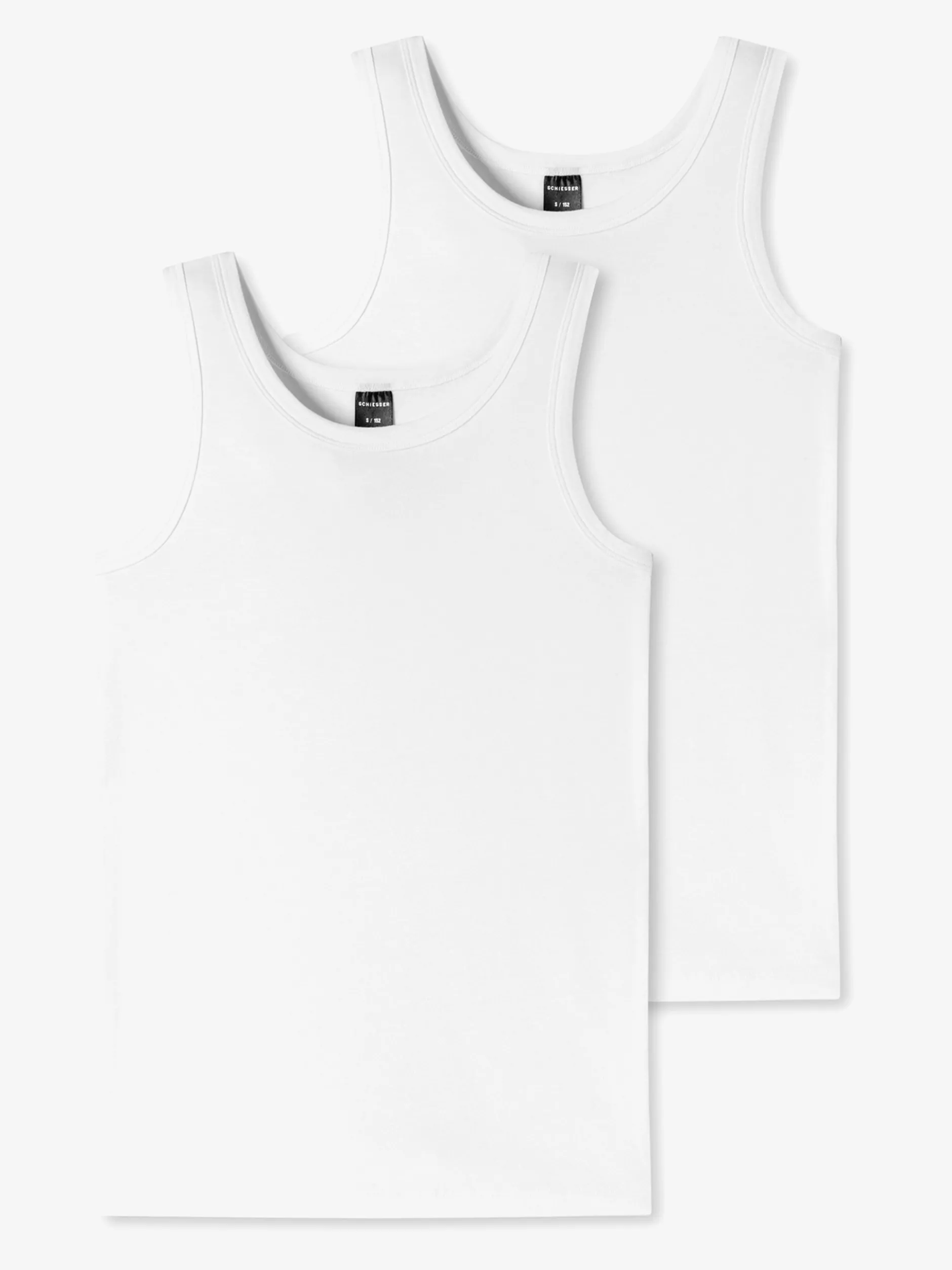 Schiesser Jungen Tank-Tops - 2er-Pack Basic Kids in weiß