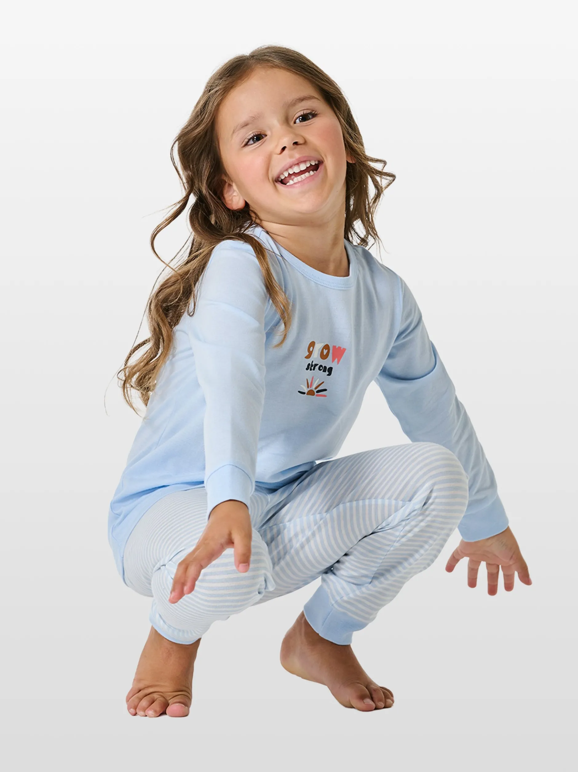 Schiesser Mädchen Pyjama - Horse World in hellblau