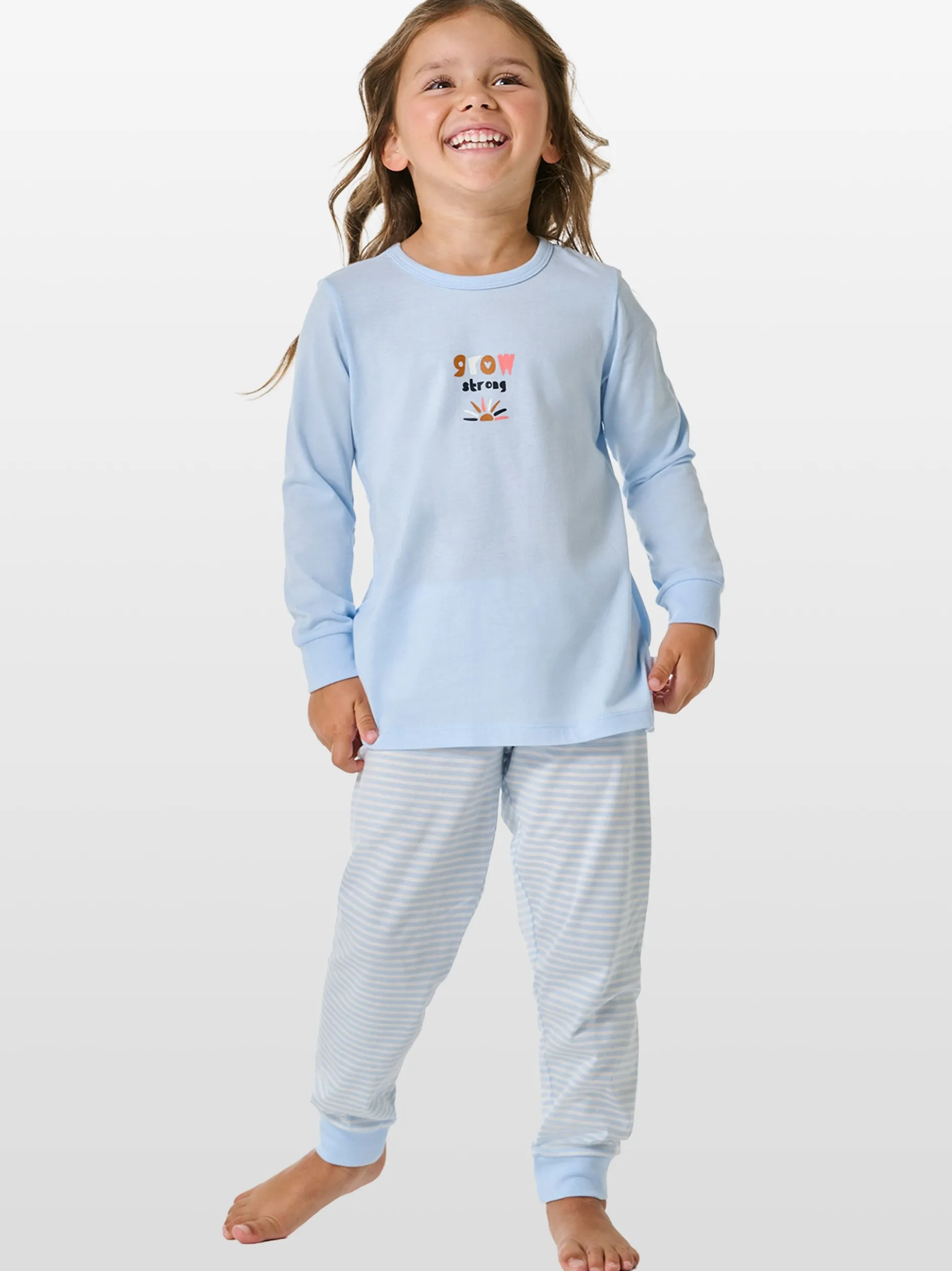 Schiesser Mädchen Pyjama - Horse World in hellblau