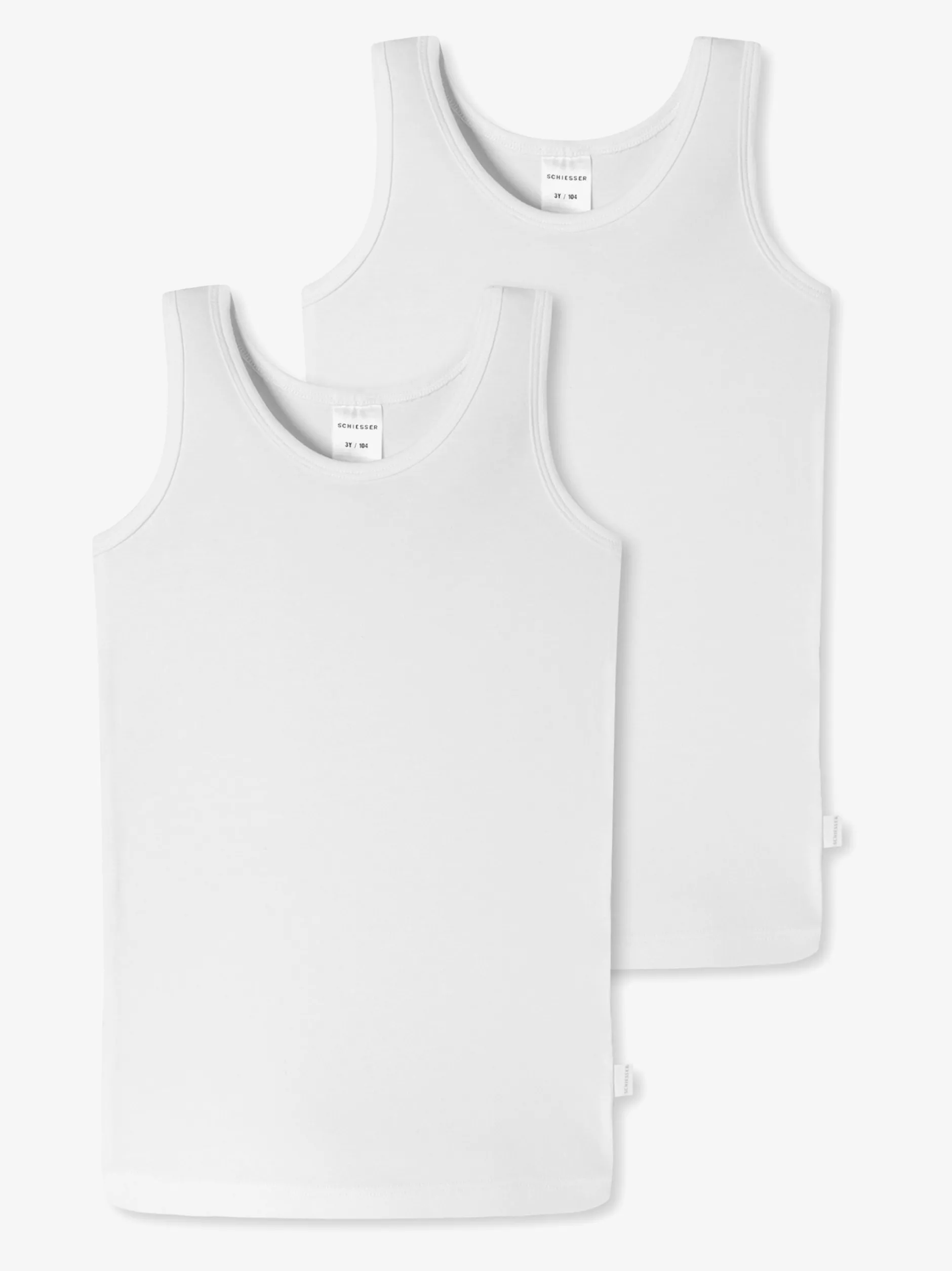 Schiesser Mädchen Unterhemden - 2er-Pack Basic Kids in weiß