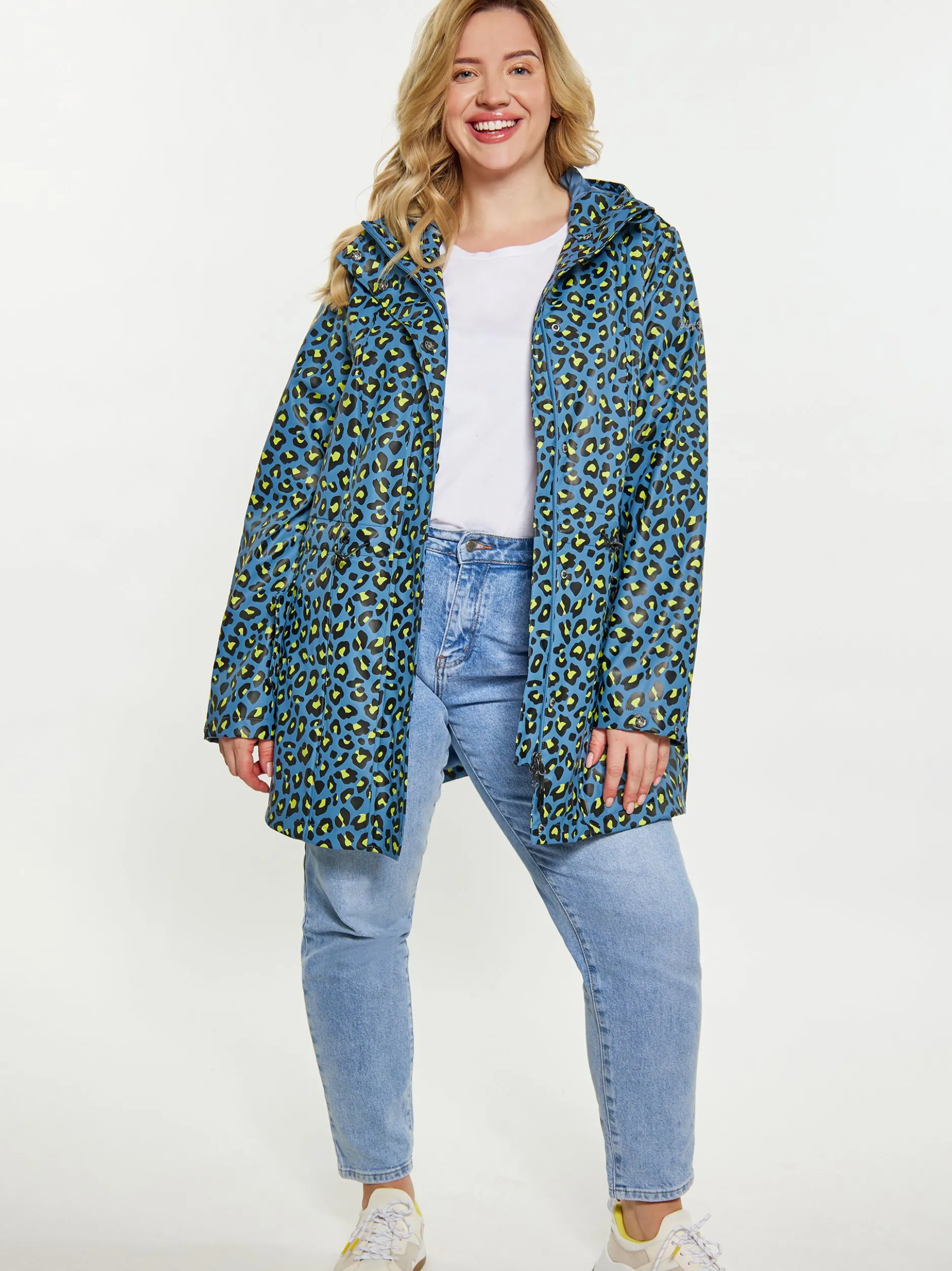 Schmuddelwedda Damen Regenjacke in großen Größen in blau