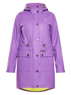 Schmuddelwedda Damen Regenmantel in aubergine
