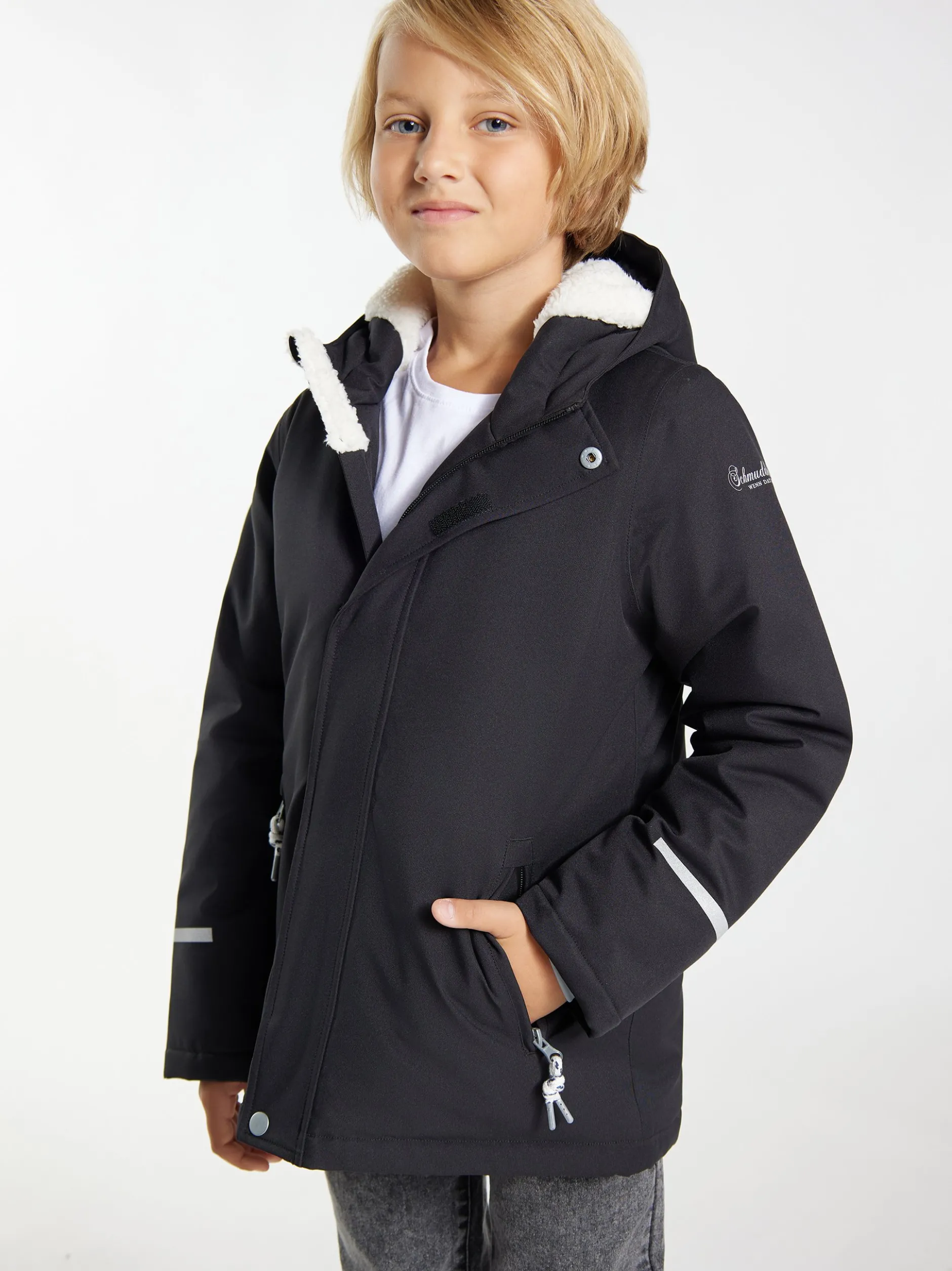 Schmuddelwedda Jungs Anorak + Tagesrucksack - SET in schwarz